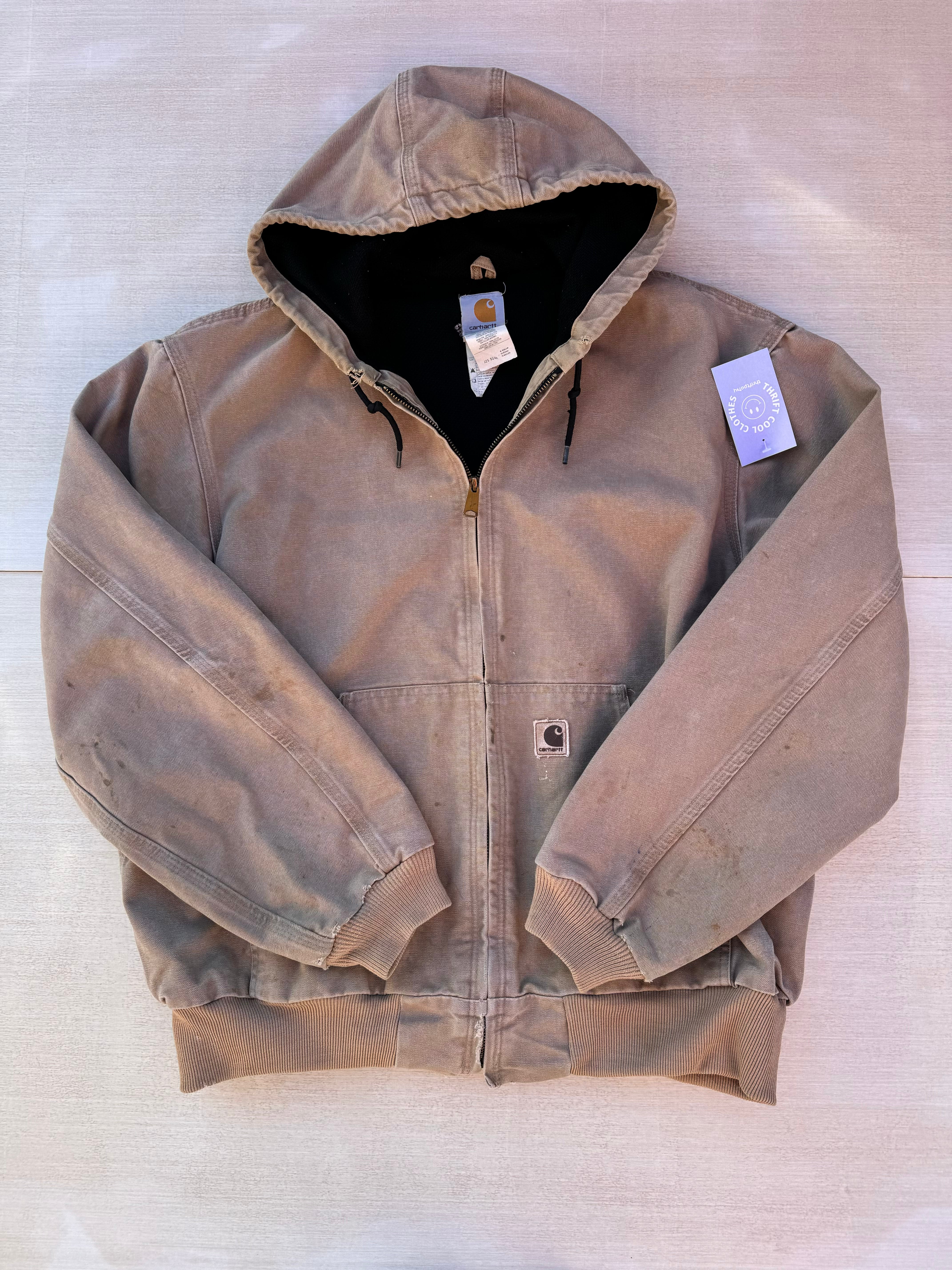 khaki carhartt work jacket, xl
