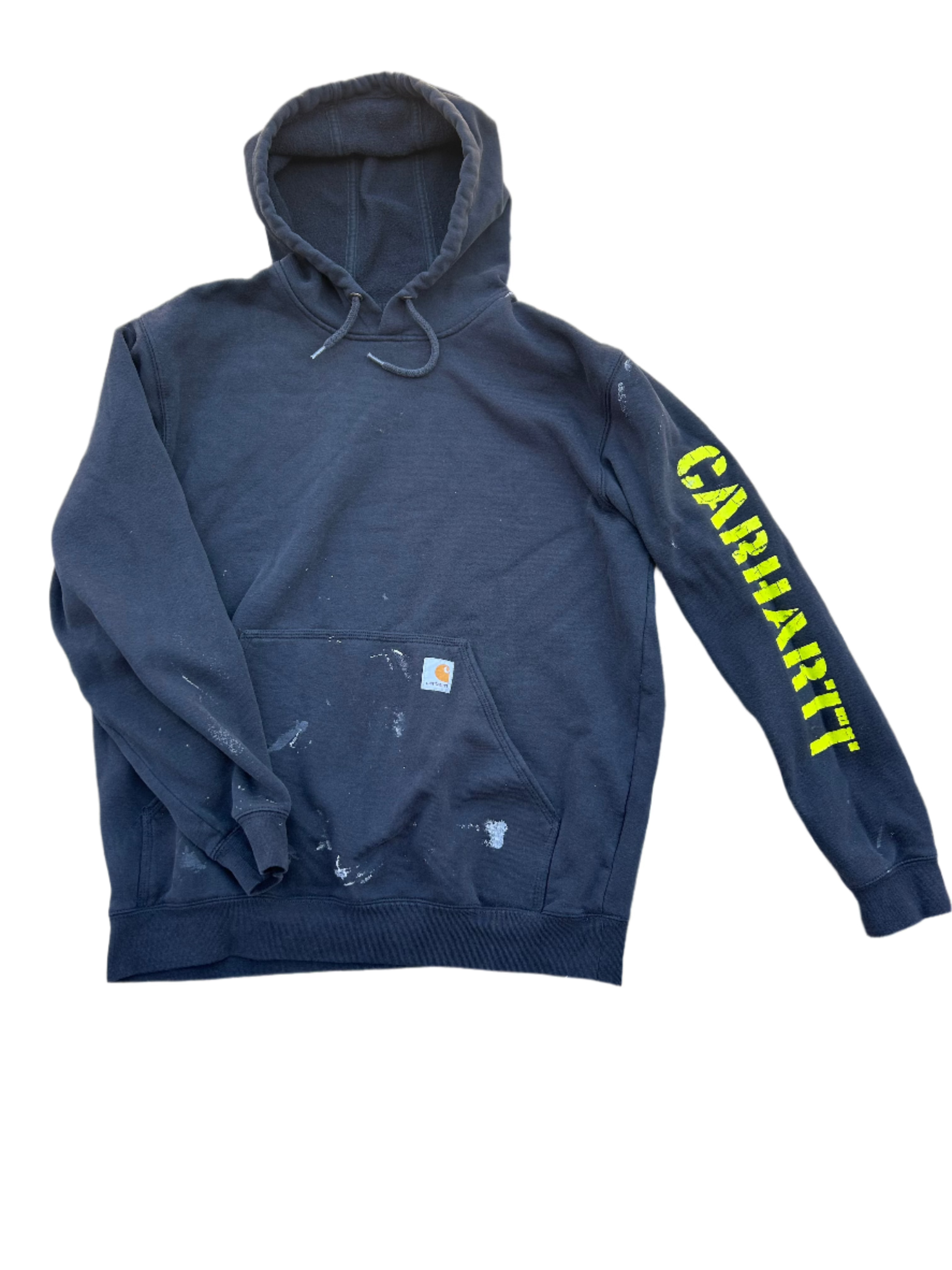 Black Carhartt Paint splattered hoodie, L