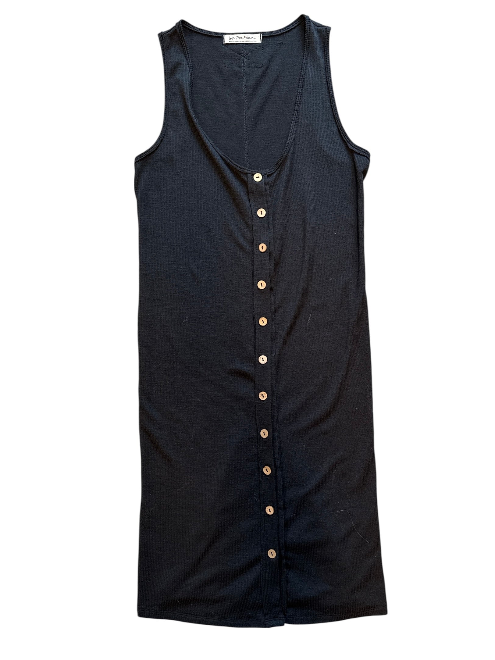 black we the free tank button up midi dress, m