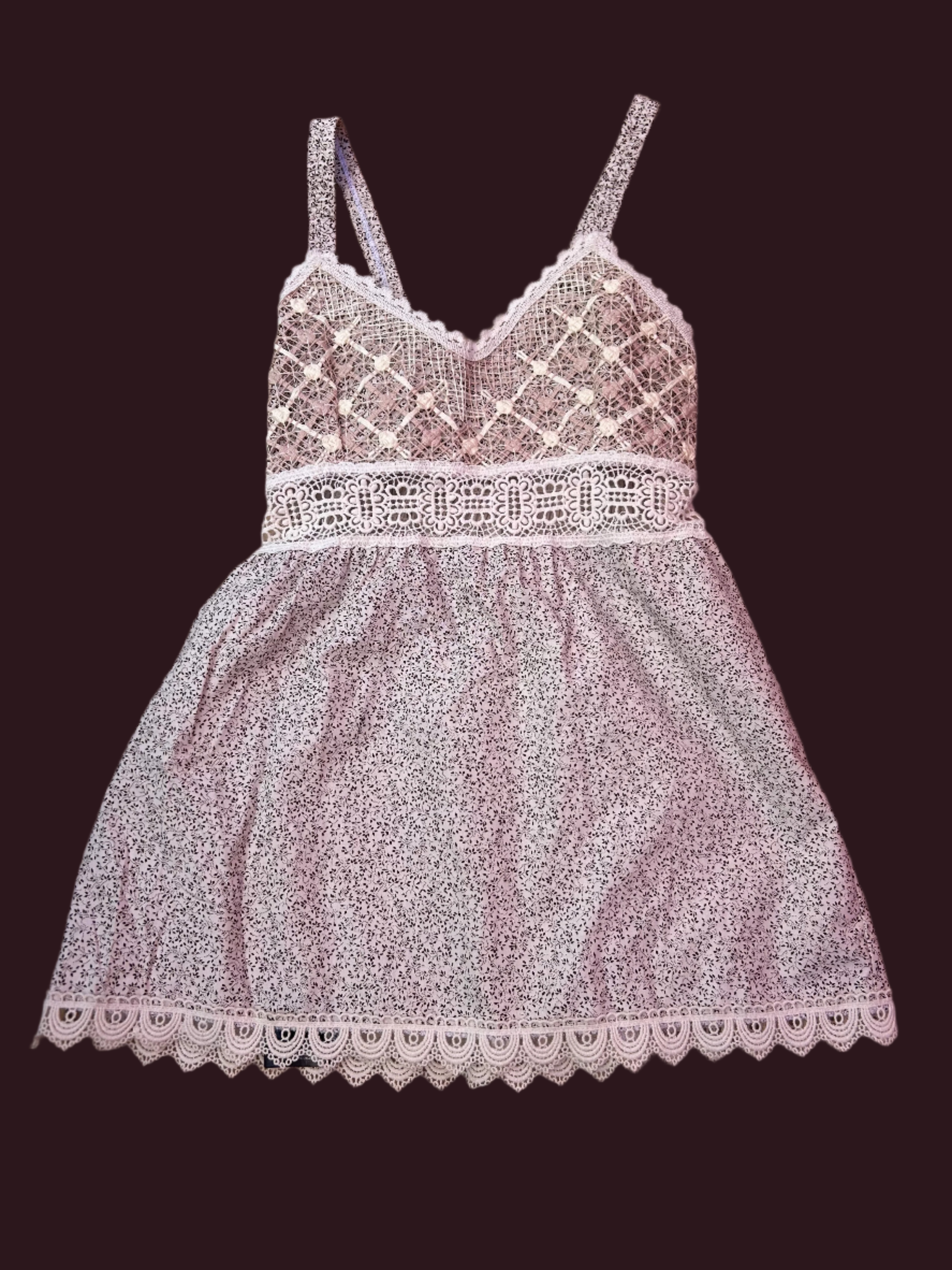 Brown white Nana Nwt babydoll top, S