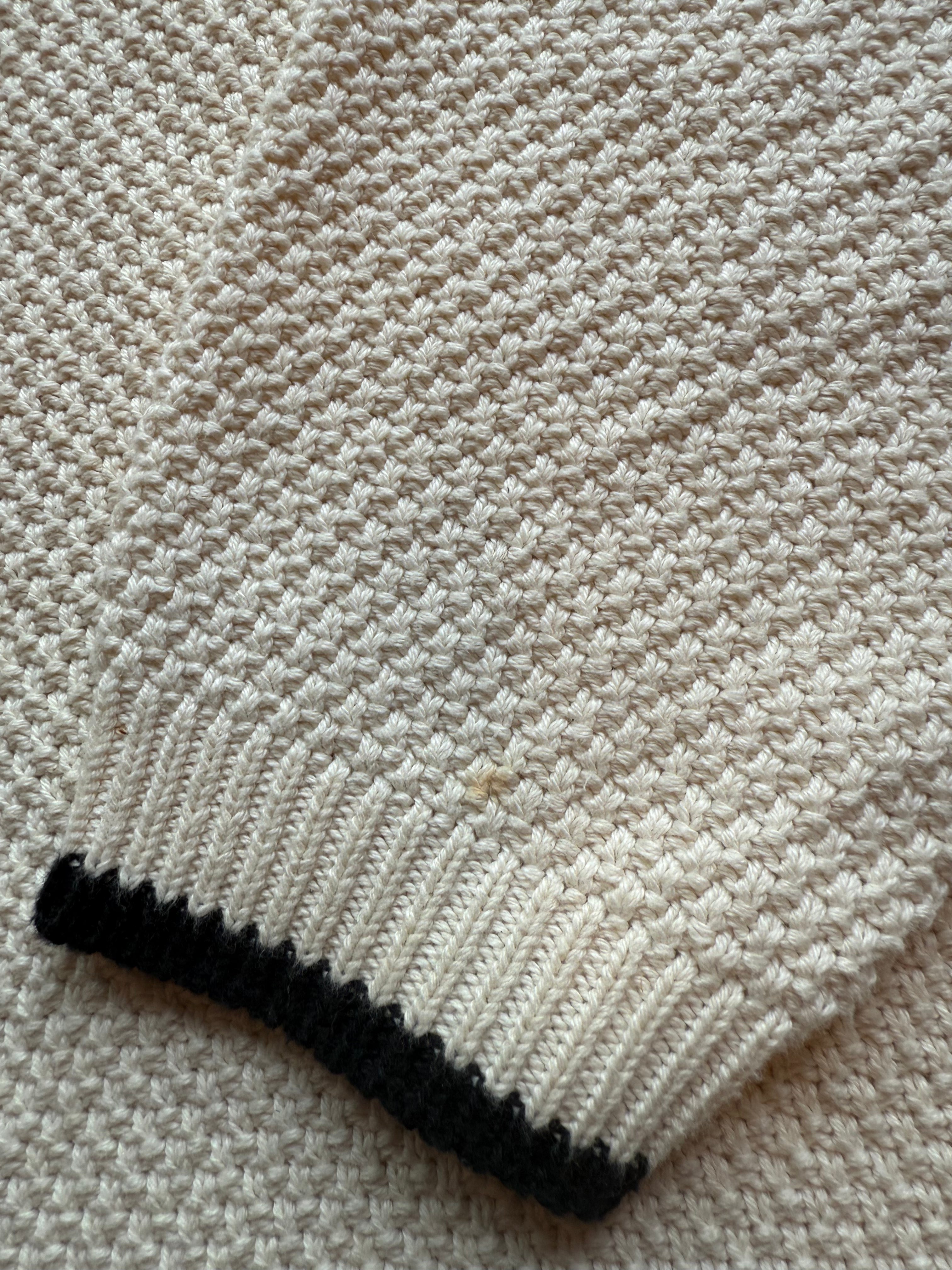 Cream Vantage Vtg rose bowl Perdue sweater, S