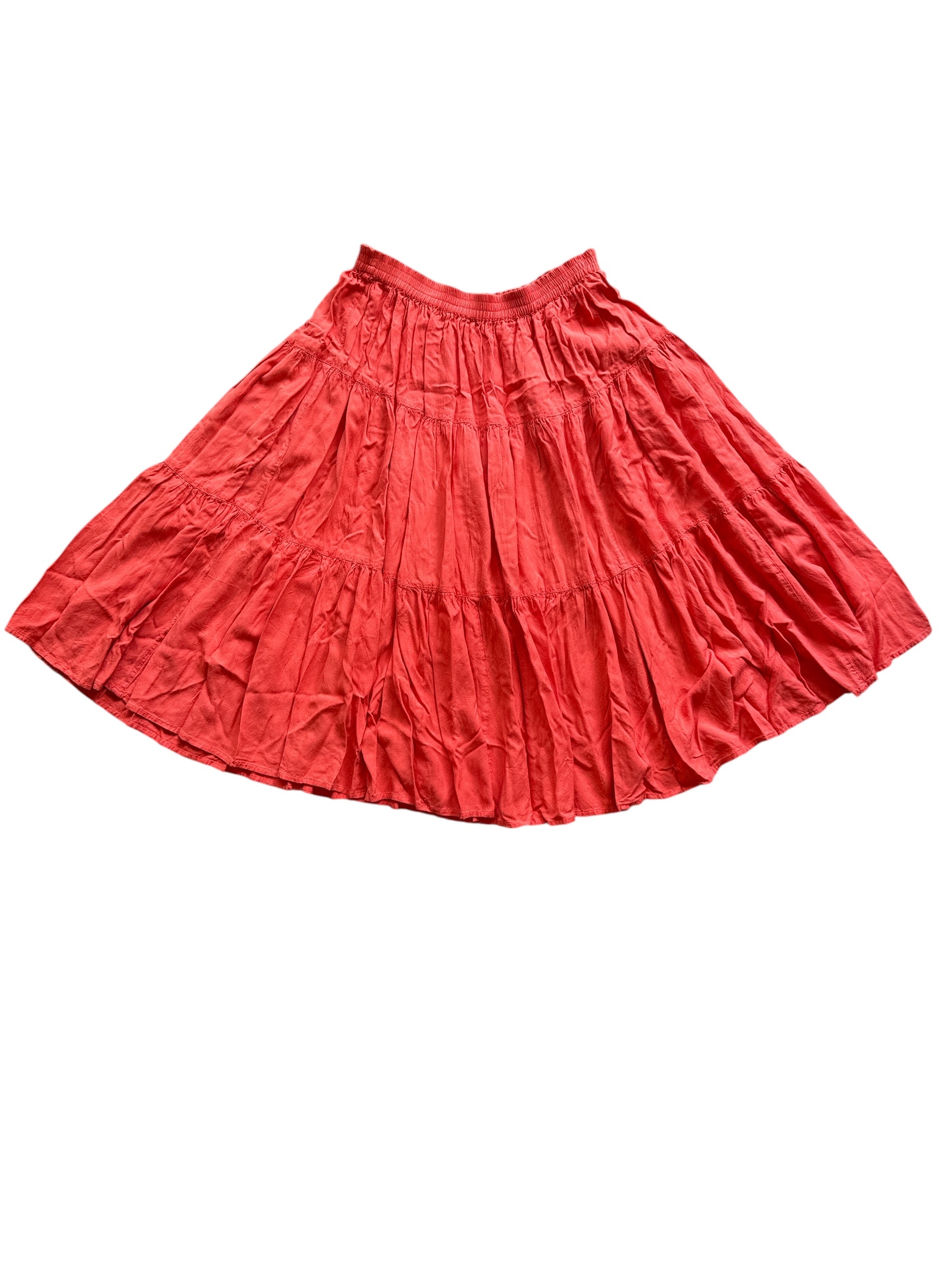orange Tantrum tiered maxi skirt, L (fits like XL)