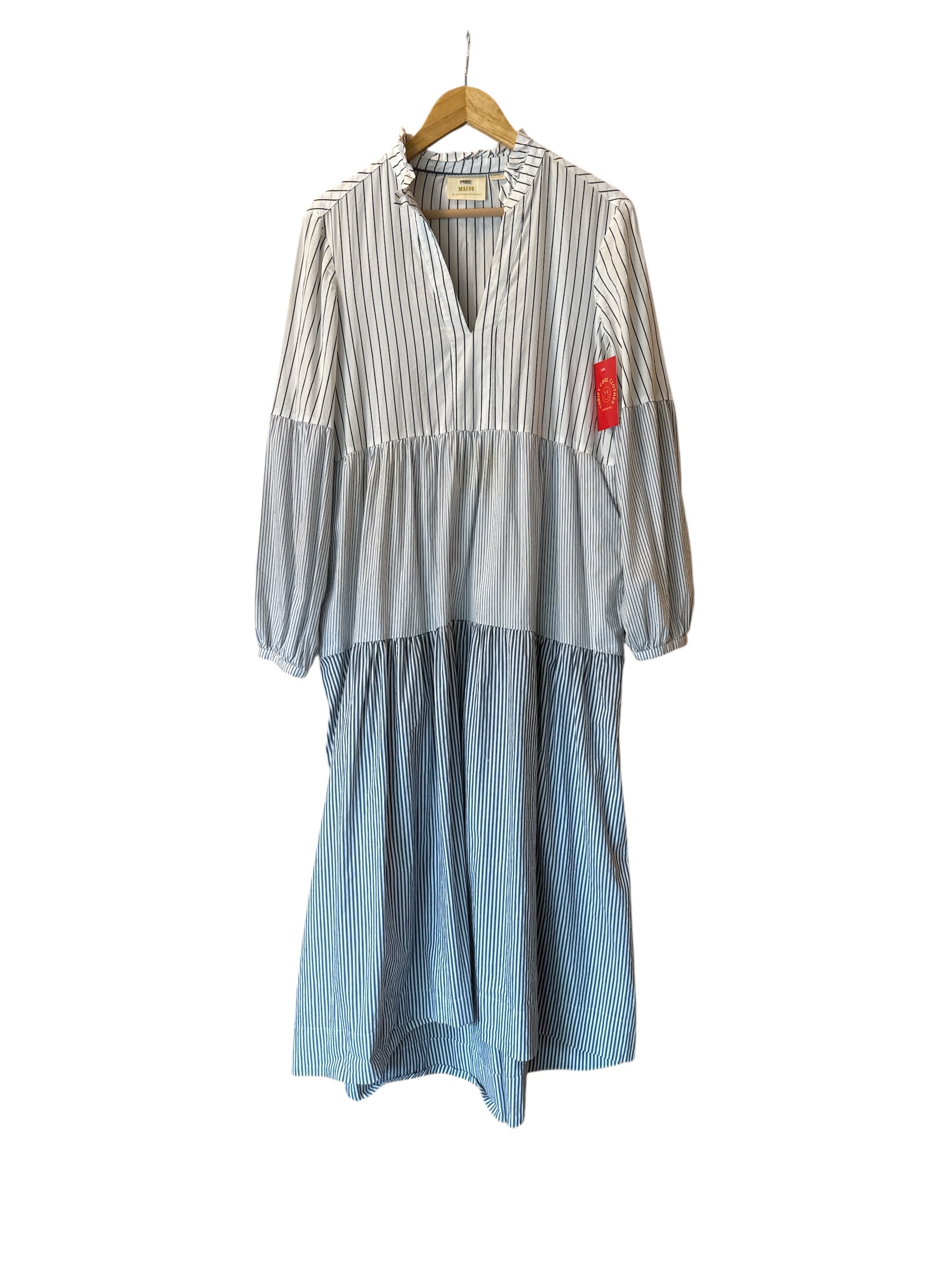 blue white Maeve striped maxi dress, M