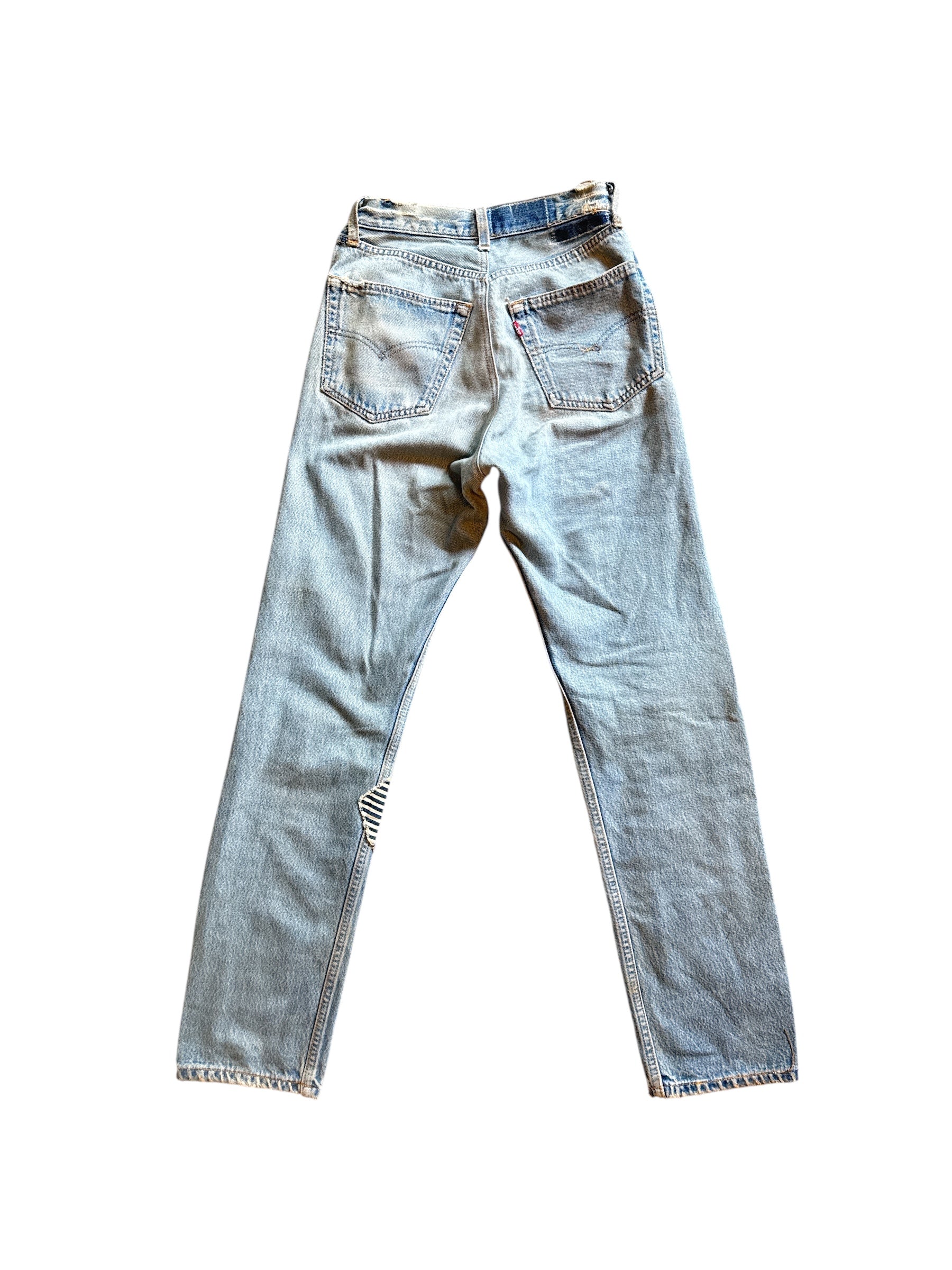 orange blue levis patchwork jeans, s