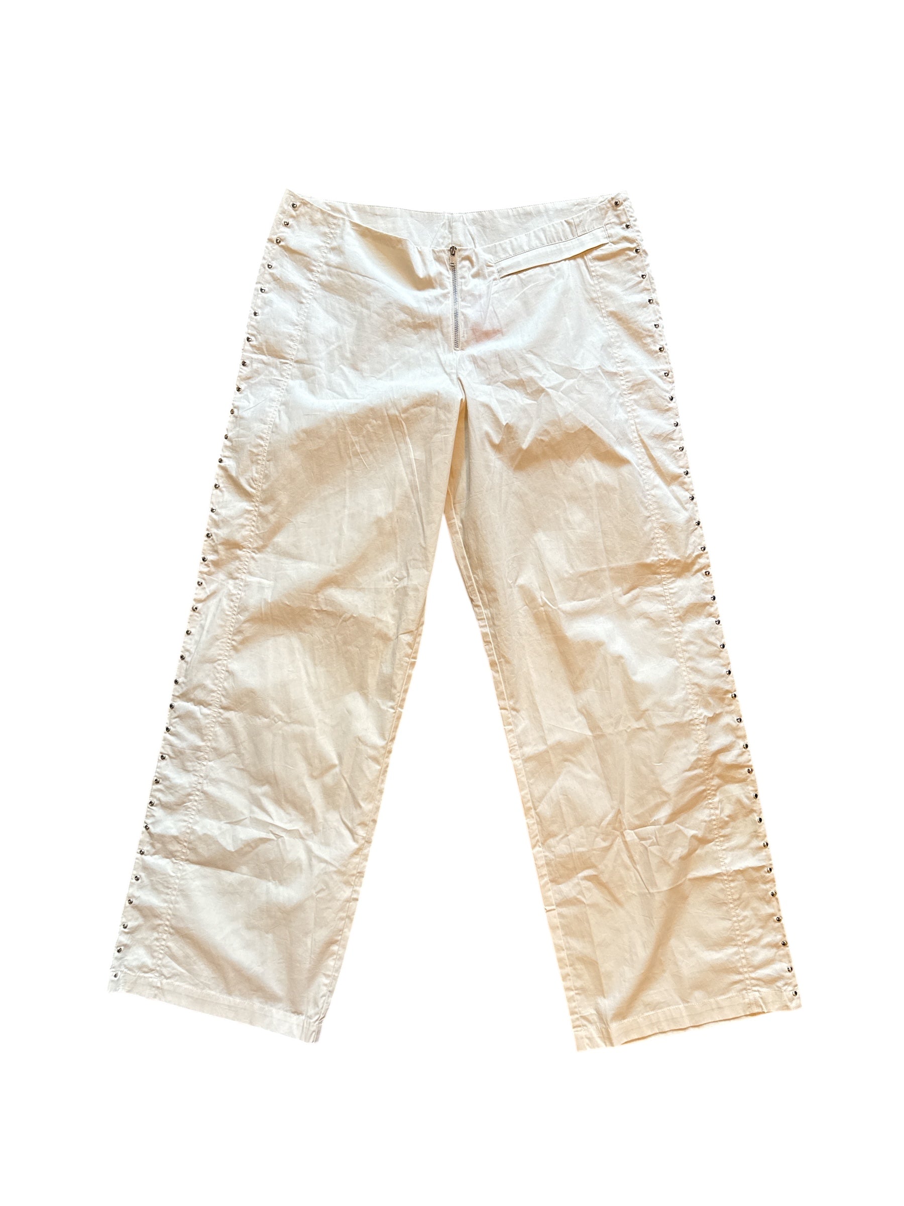 White Belle Studded trousers, L