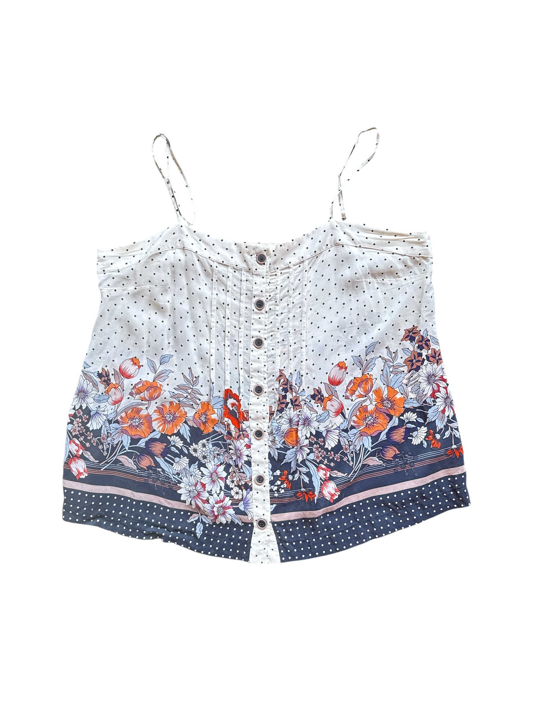 white blue multi maeve polka dot floral sheer cami, 14