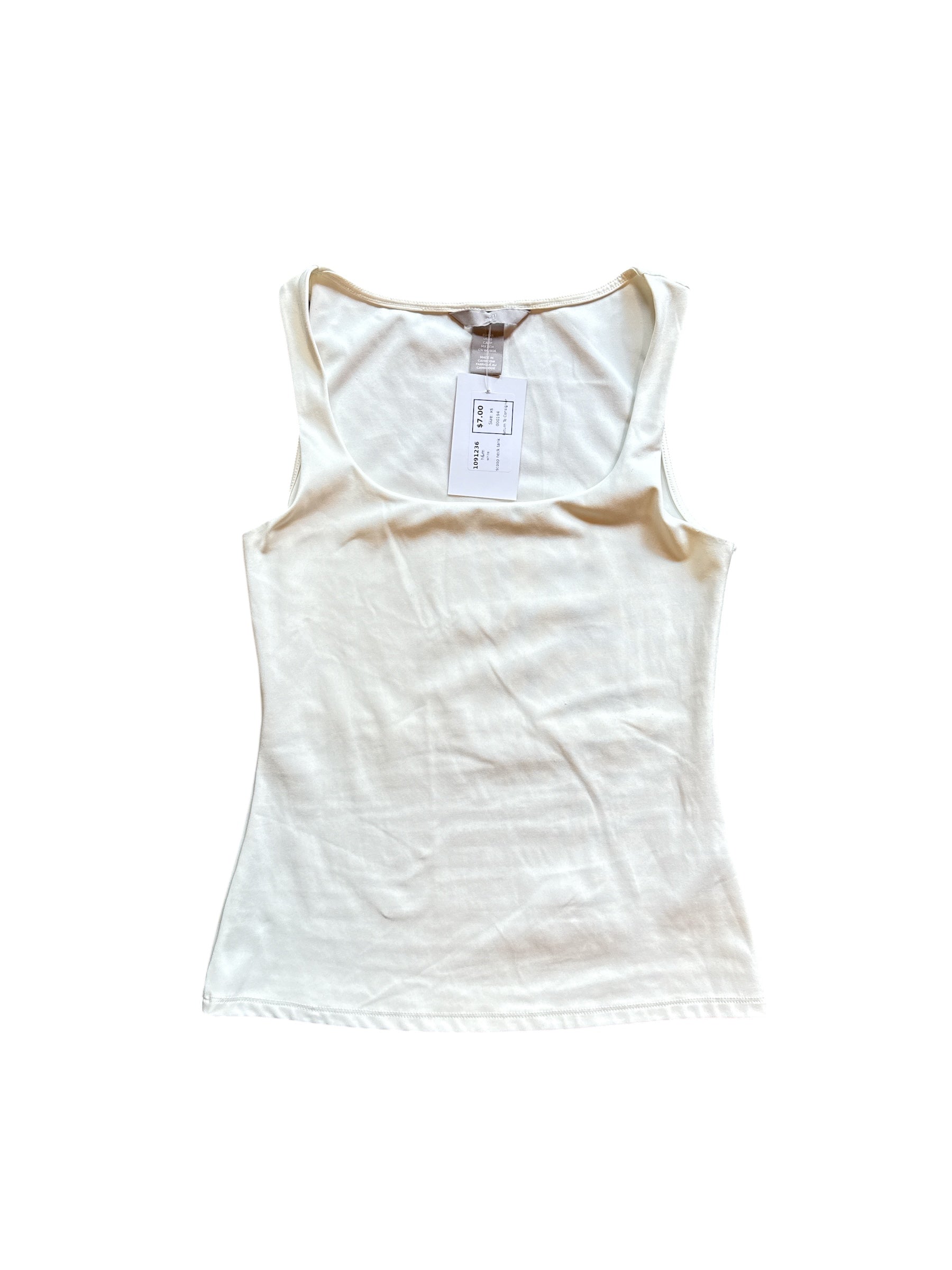 white h&m scoop neck tank, xs