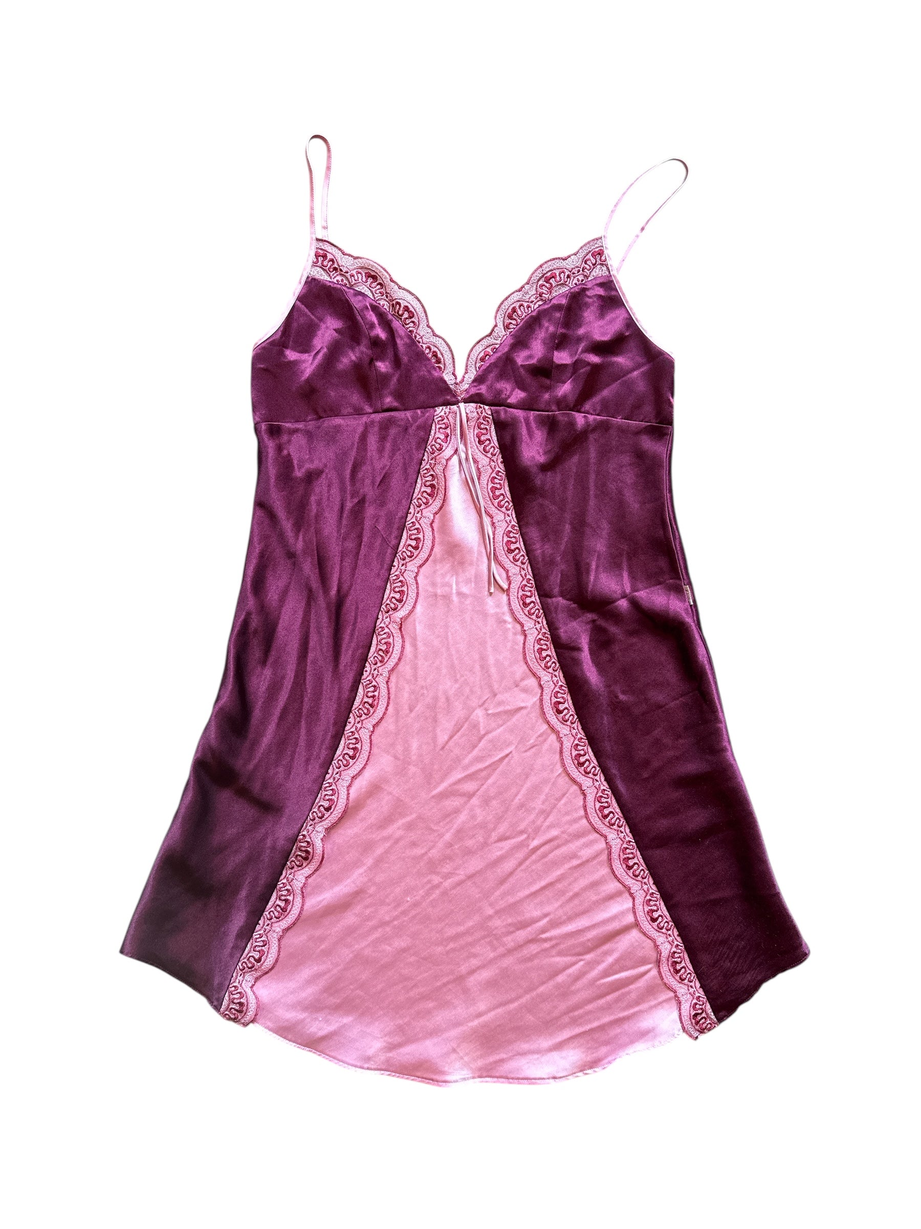 burgundy pink rosshi embroidered cami slip