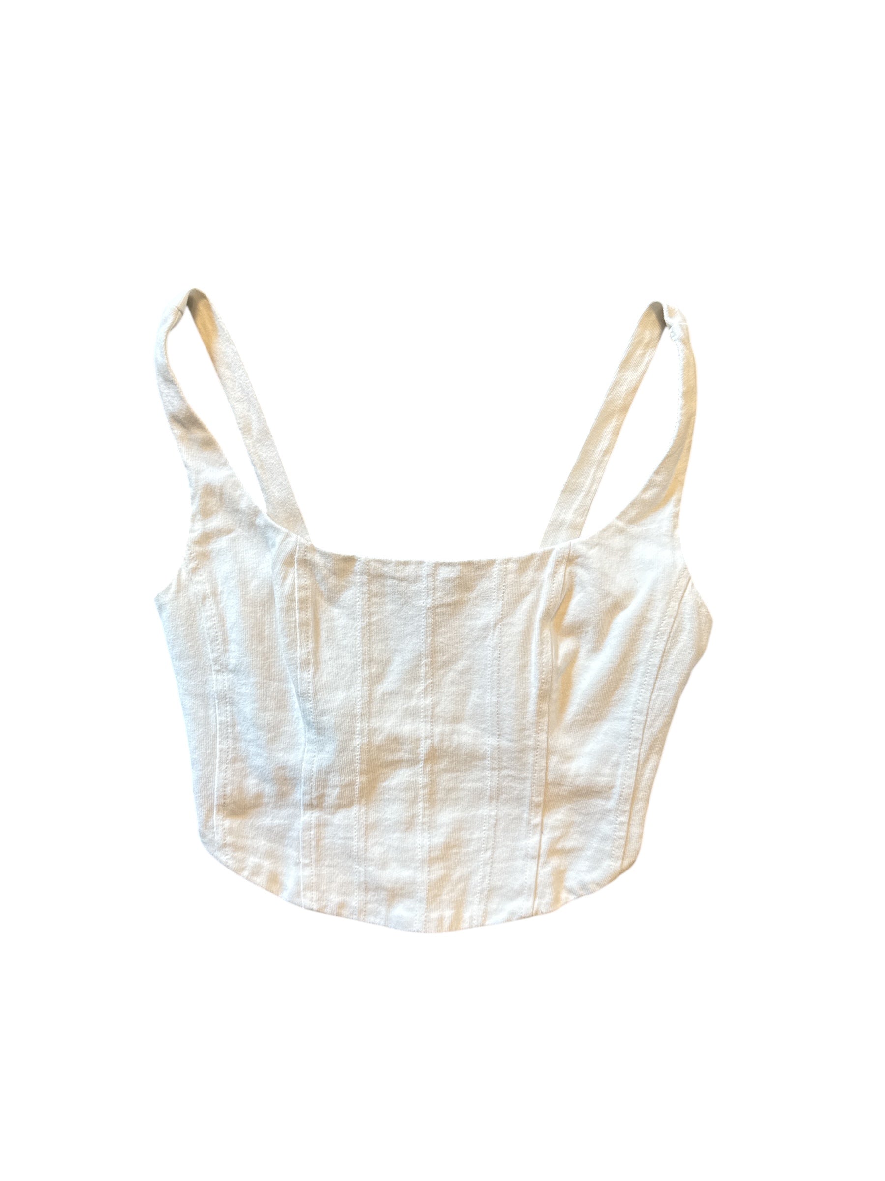 white ivory park structured denim tank, s