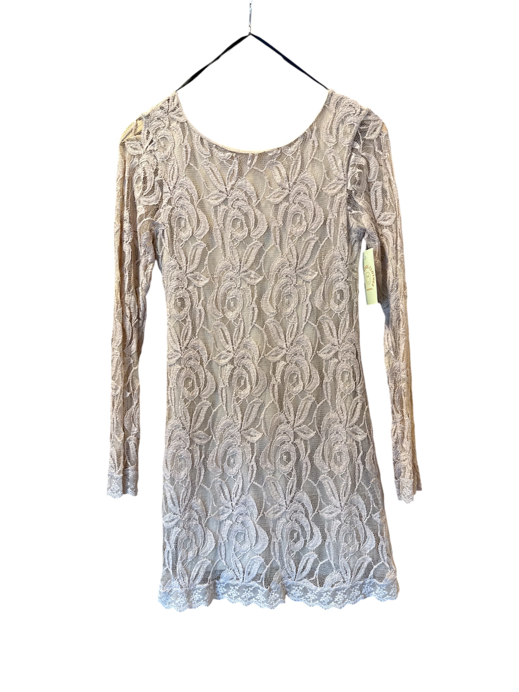 Tan Fire Lace long sleeve dress, S