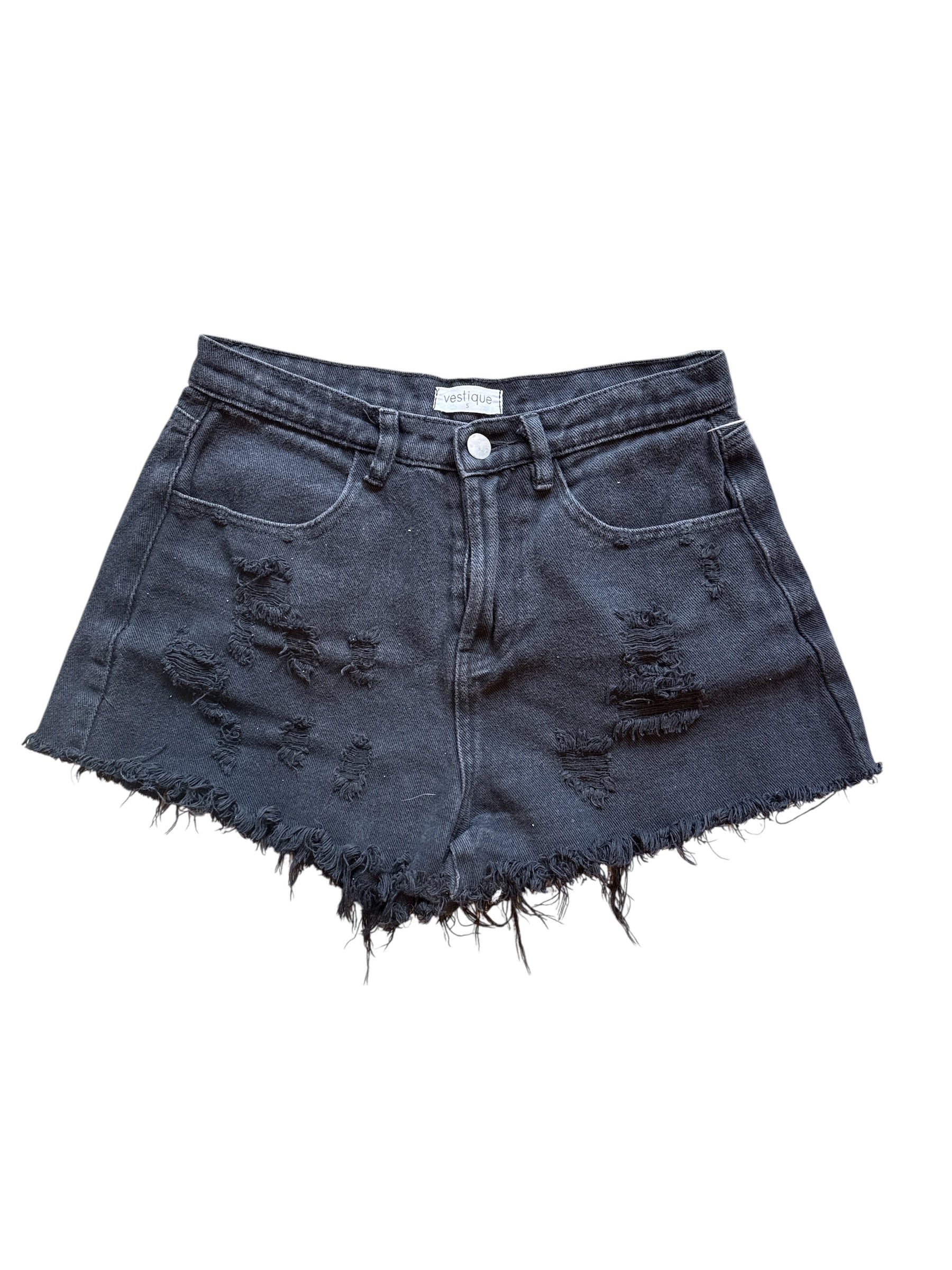 Black Vestique Cutoff shorts, S