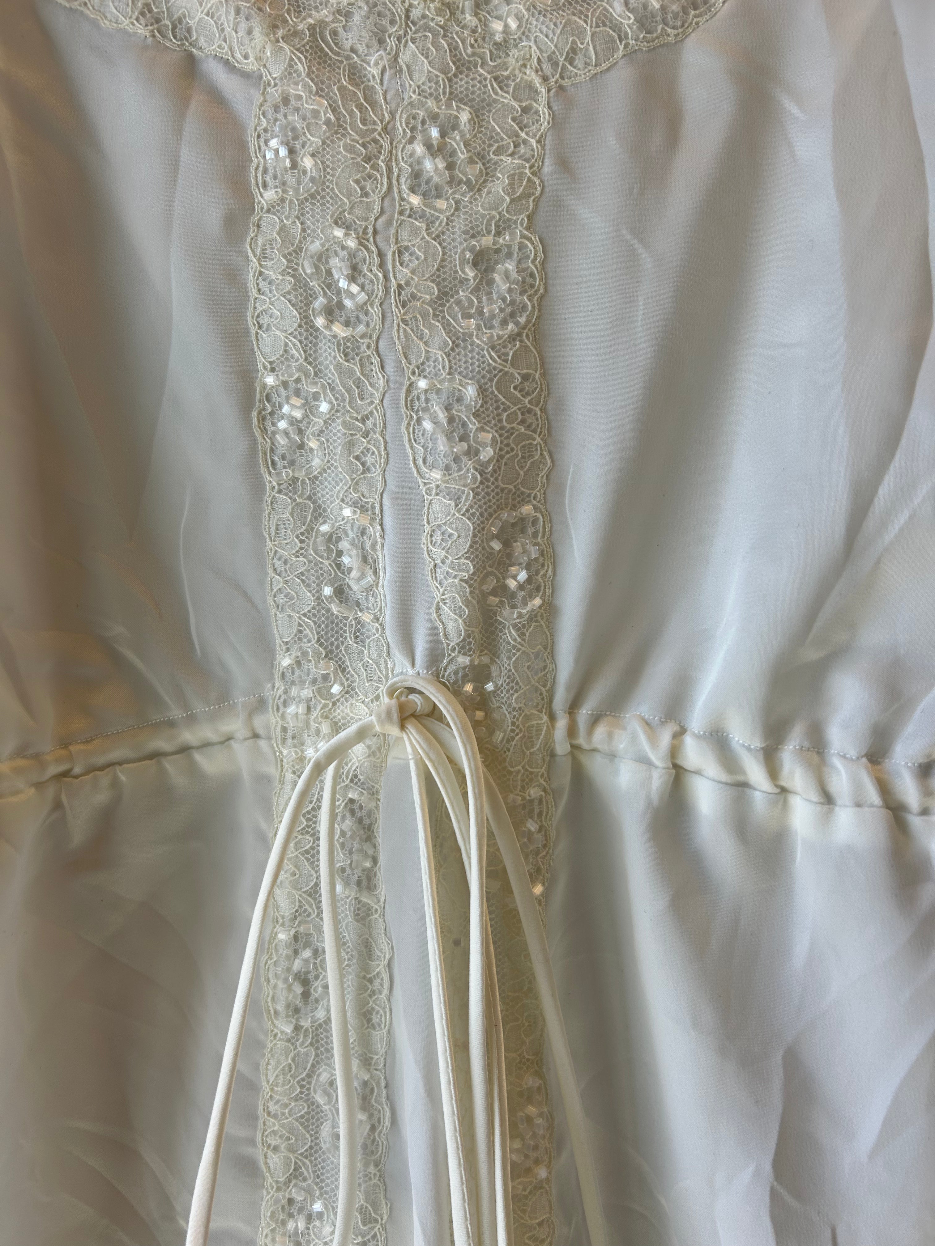 White Christian dior Beaded Vtg slip, M