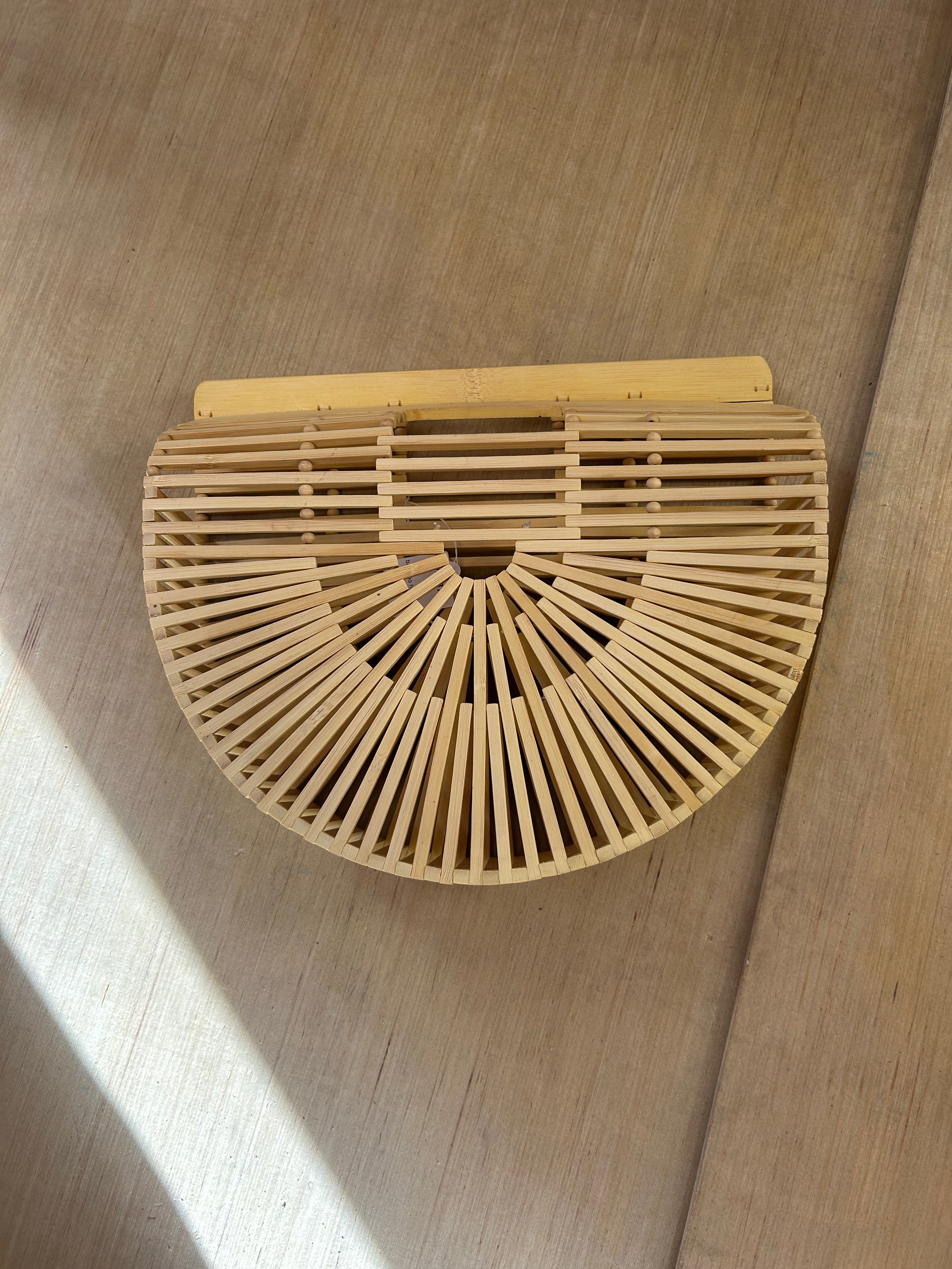 bamboo half circle purse
