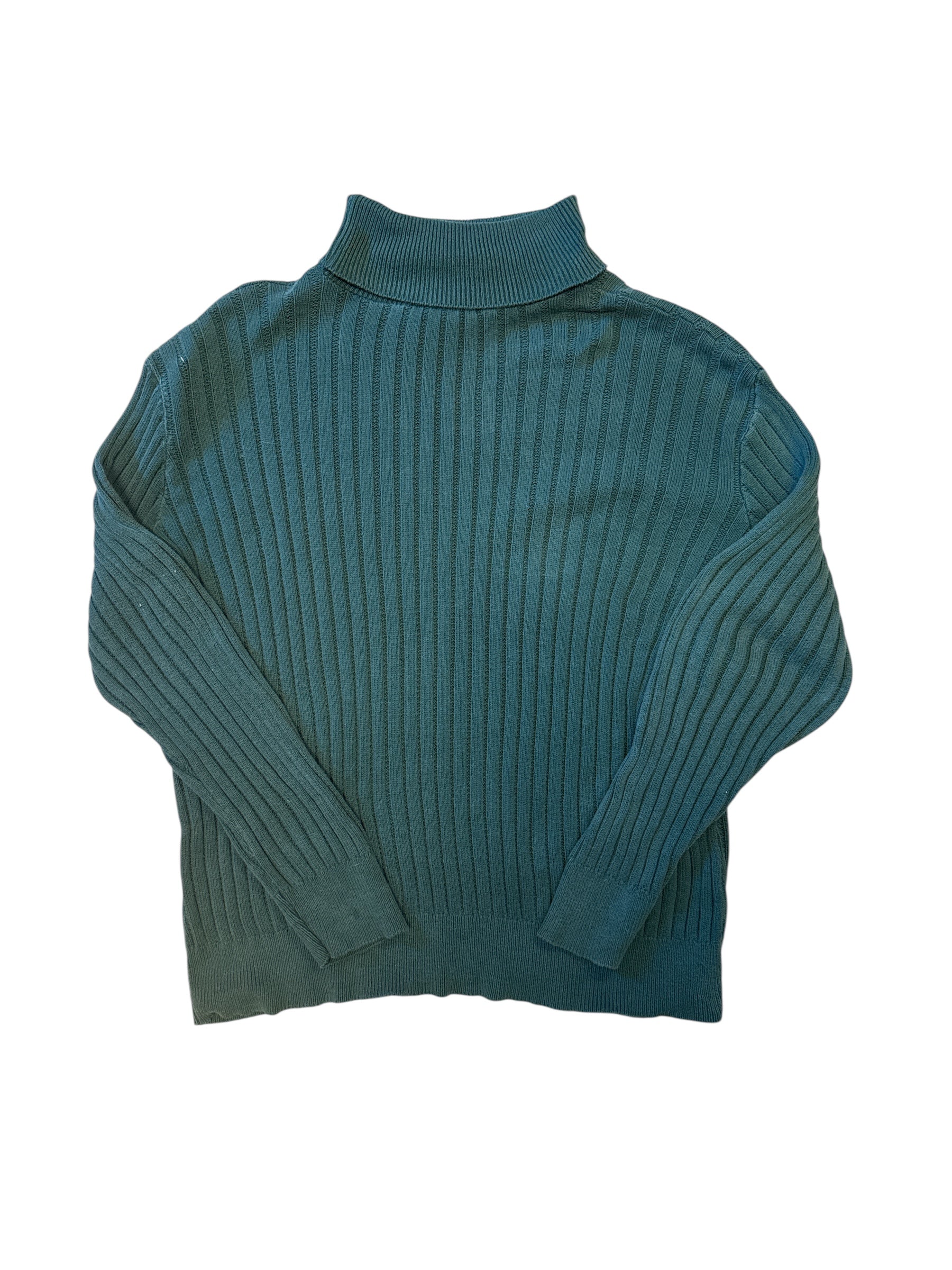 green Pierre cardin vtg ribbed turtleneck sweater, L