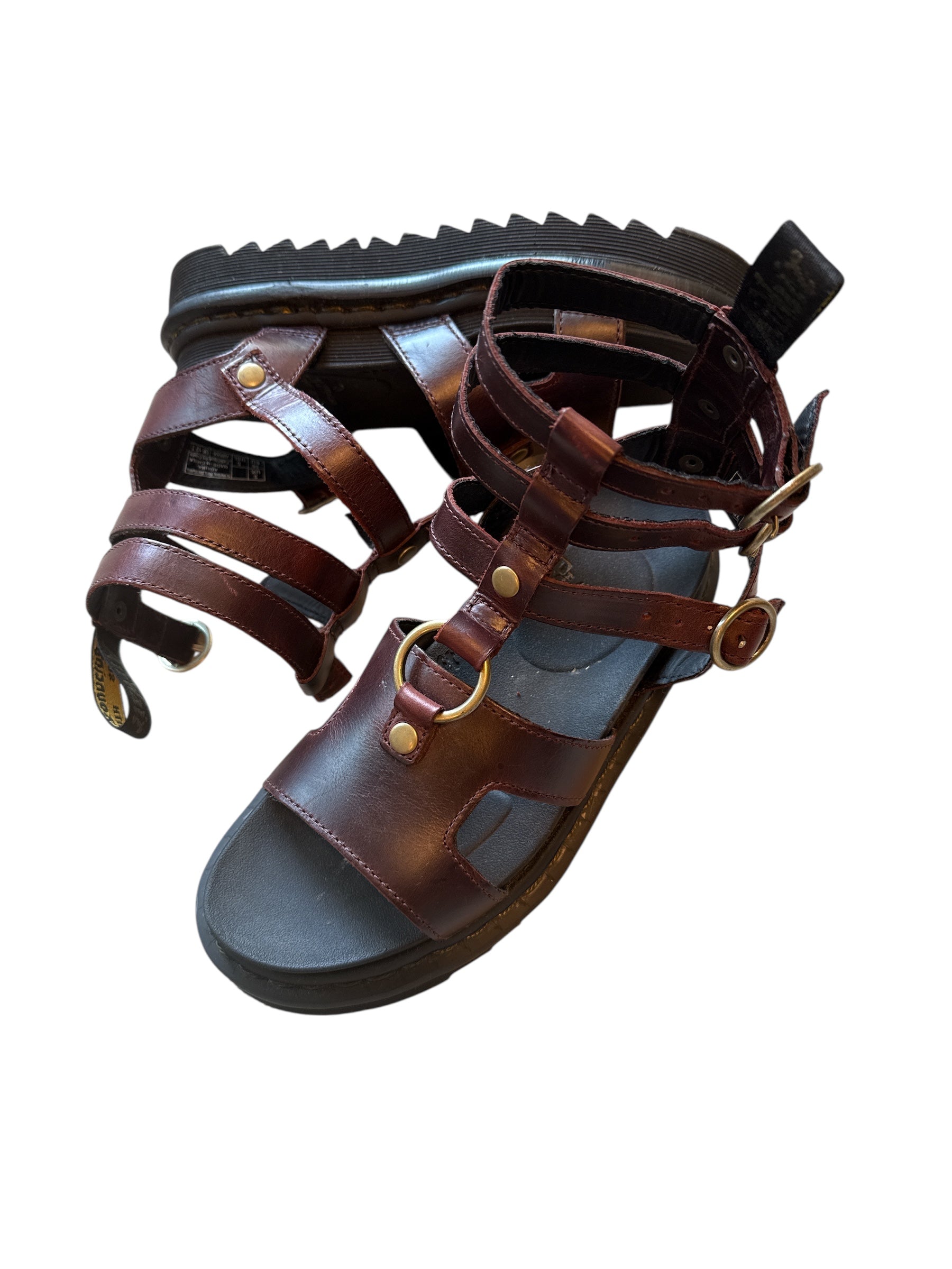 burgundy dr martens gladiator sandals, 5 women's