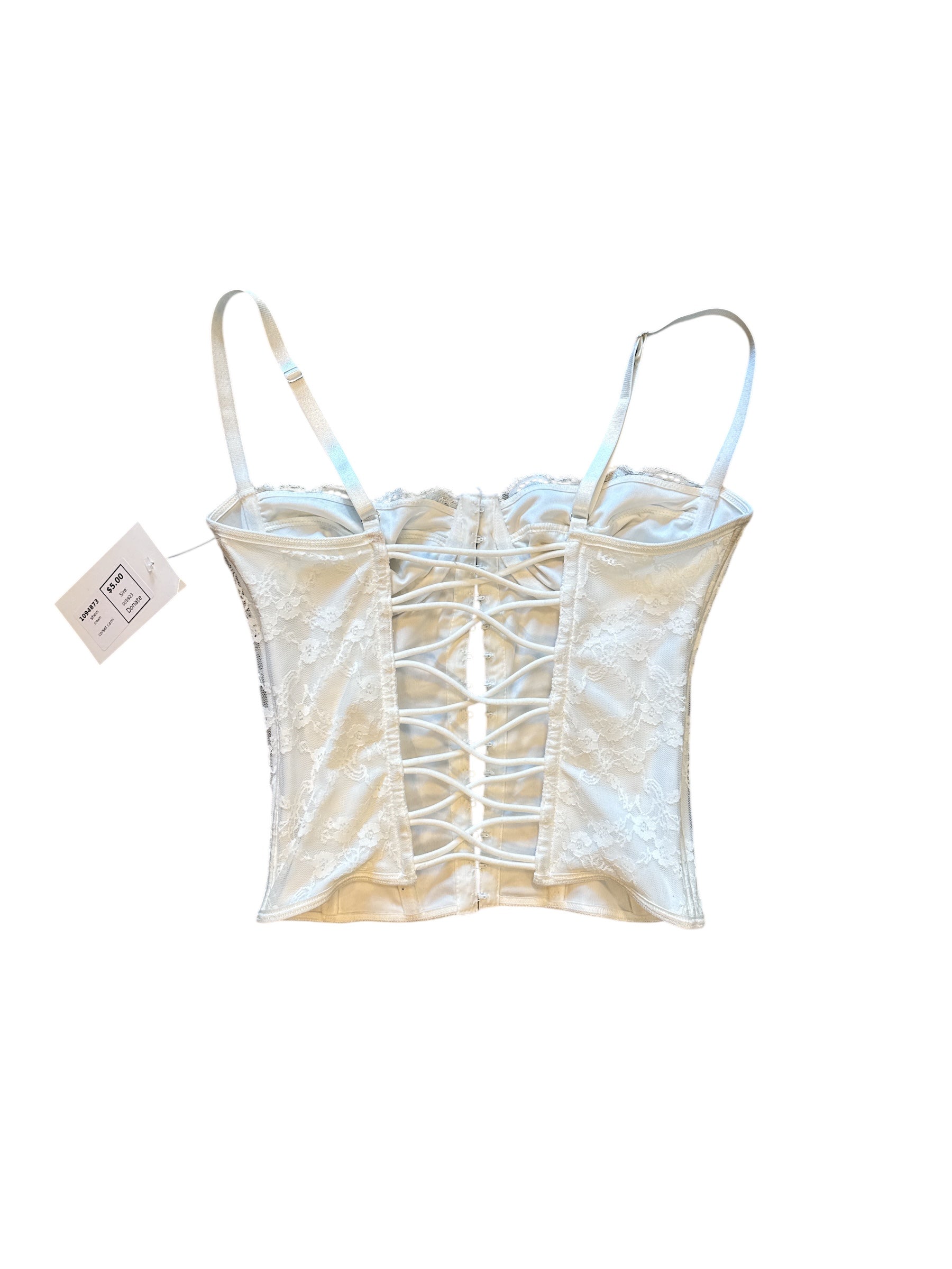 cream shein corset cami