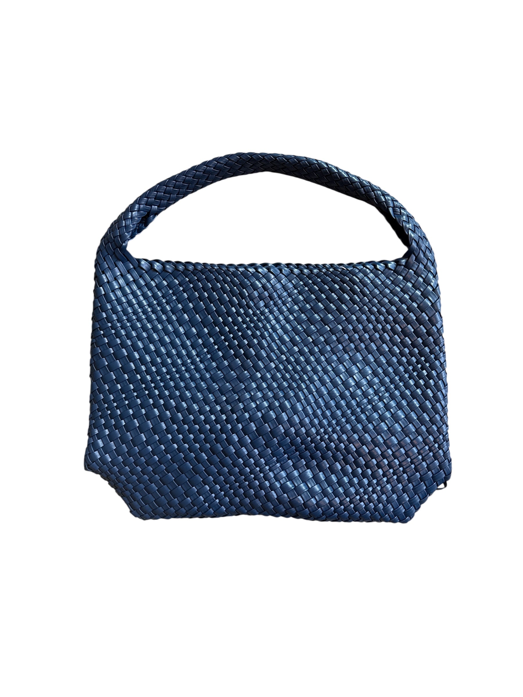 blue shiraleah weave leather tote