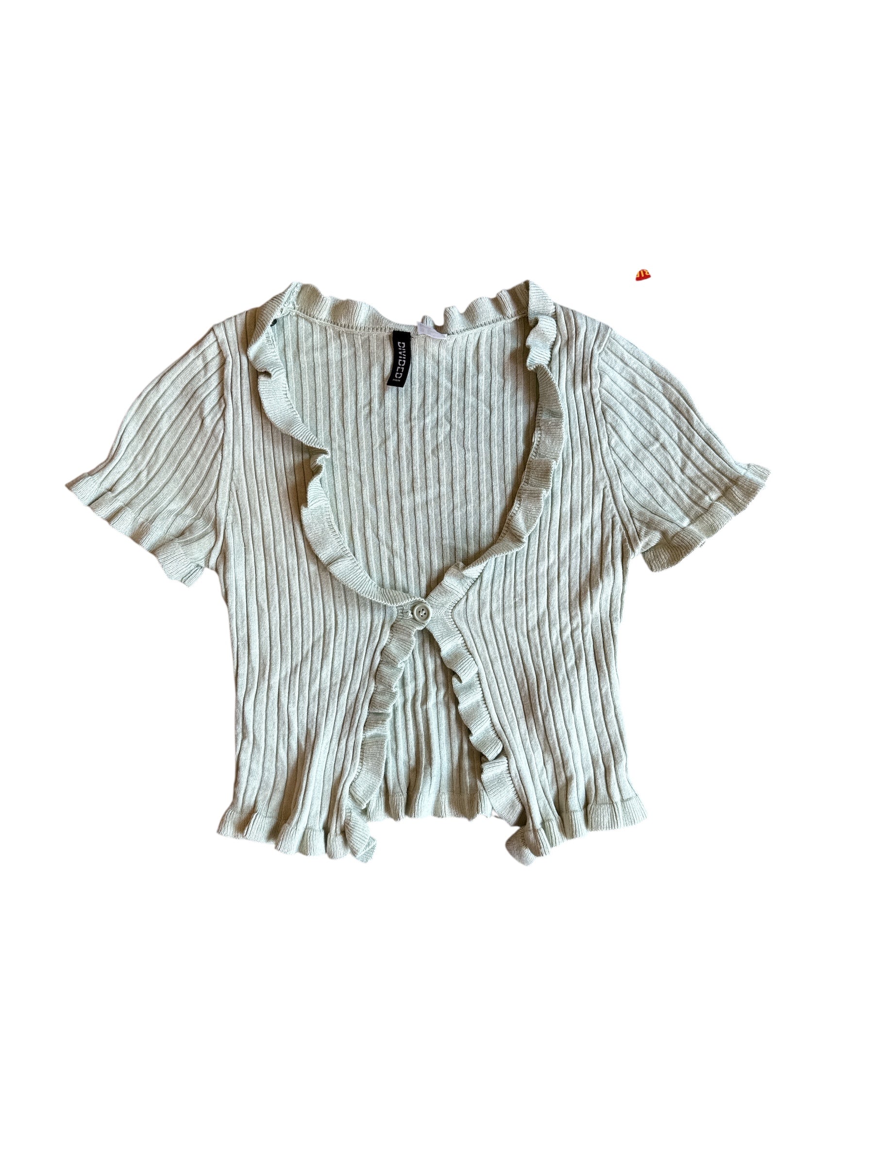 sage divided ripped crop top, xs