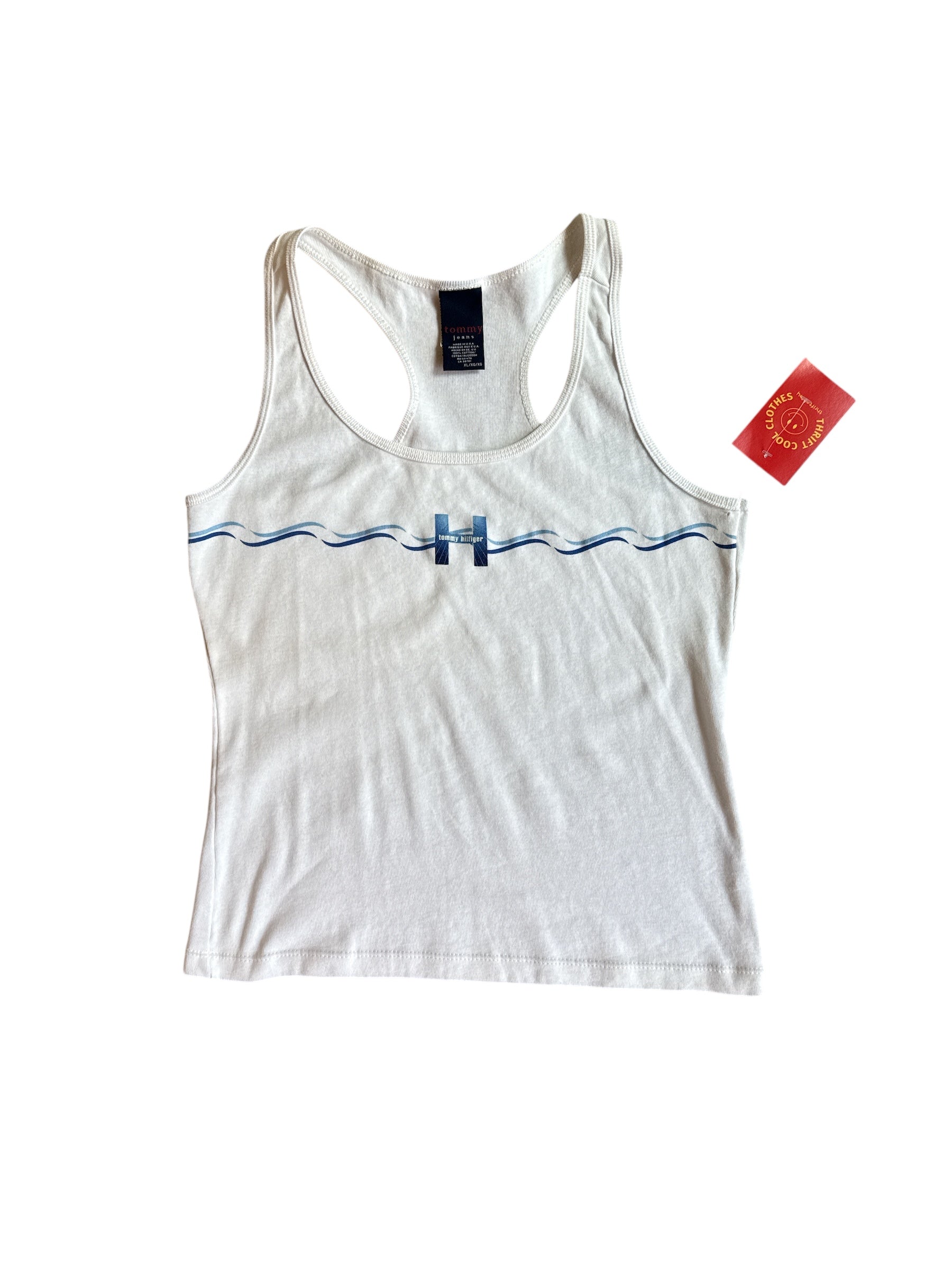 white Tommy jeans vtg razorback tank, xl