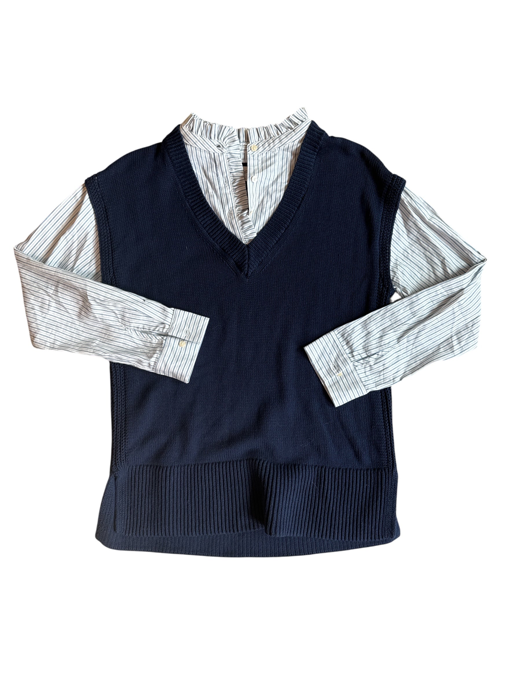 Blue Loft Sweater vest with collar, M