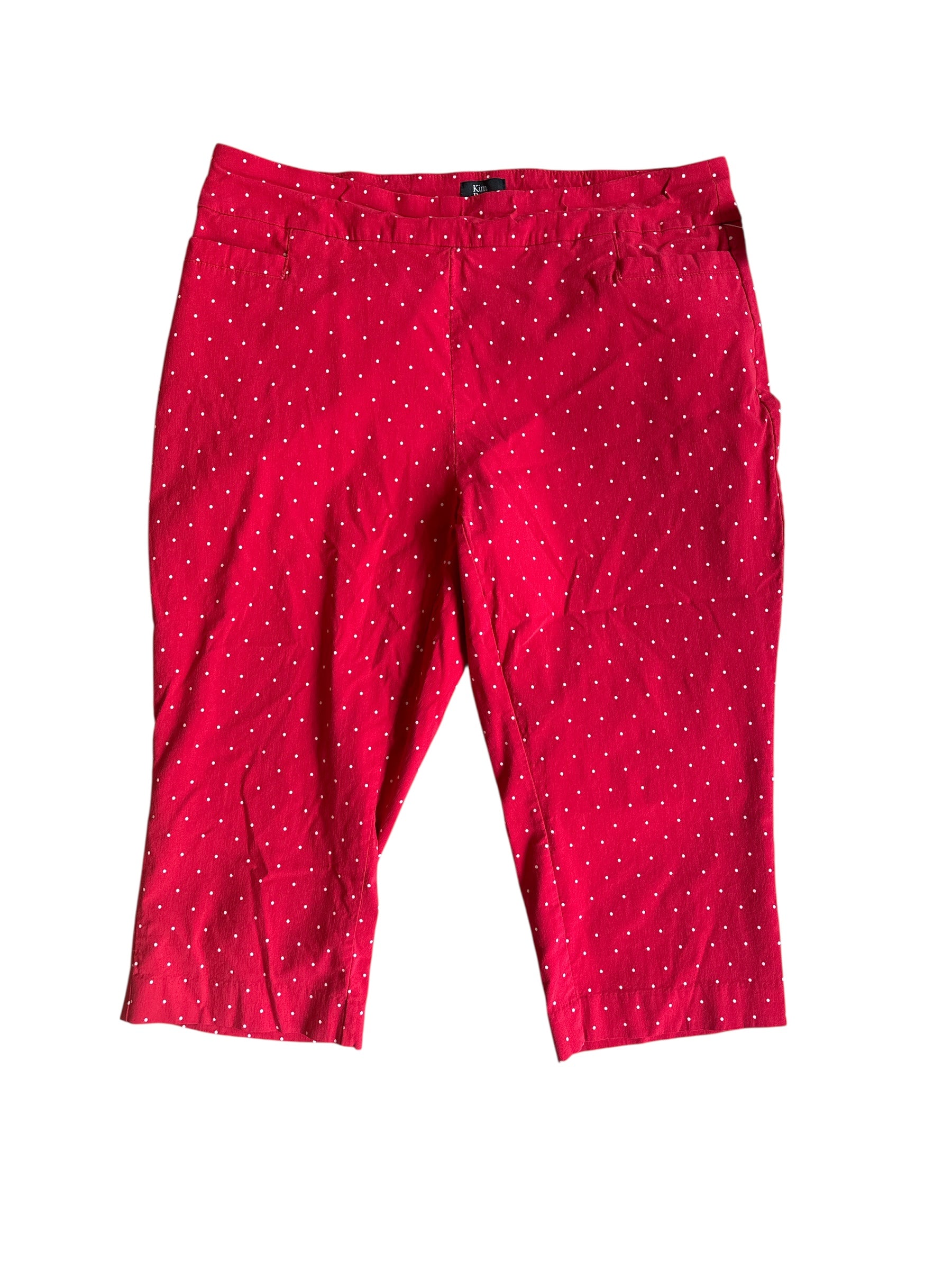 red kim rogers polka dot capris, 18w