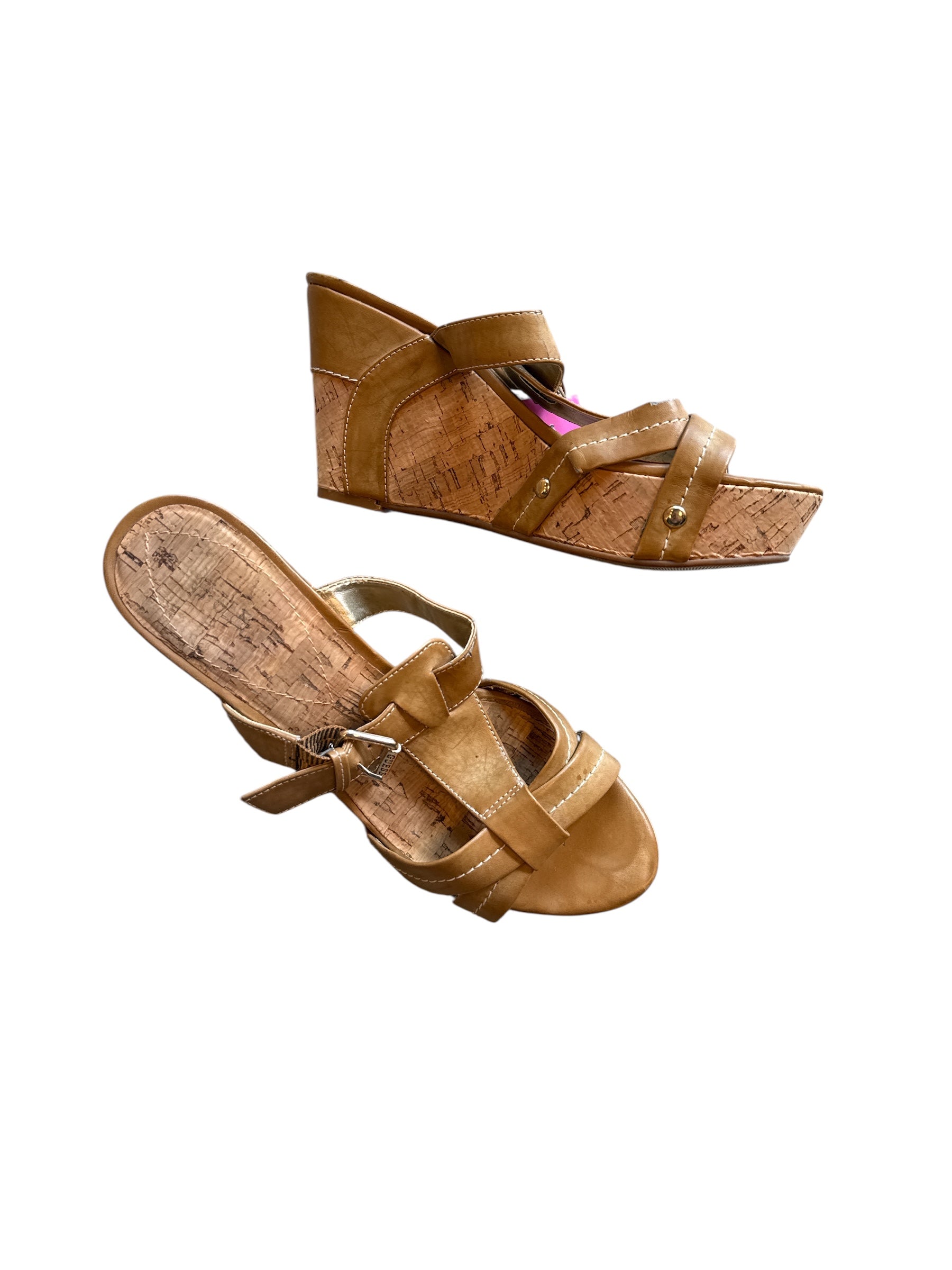 brown  cork shoes, 8