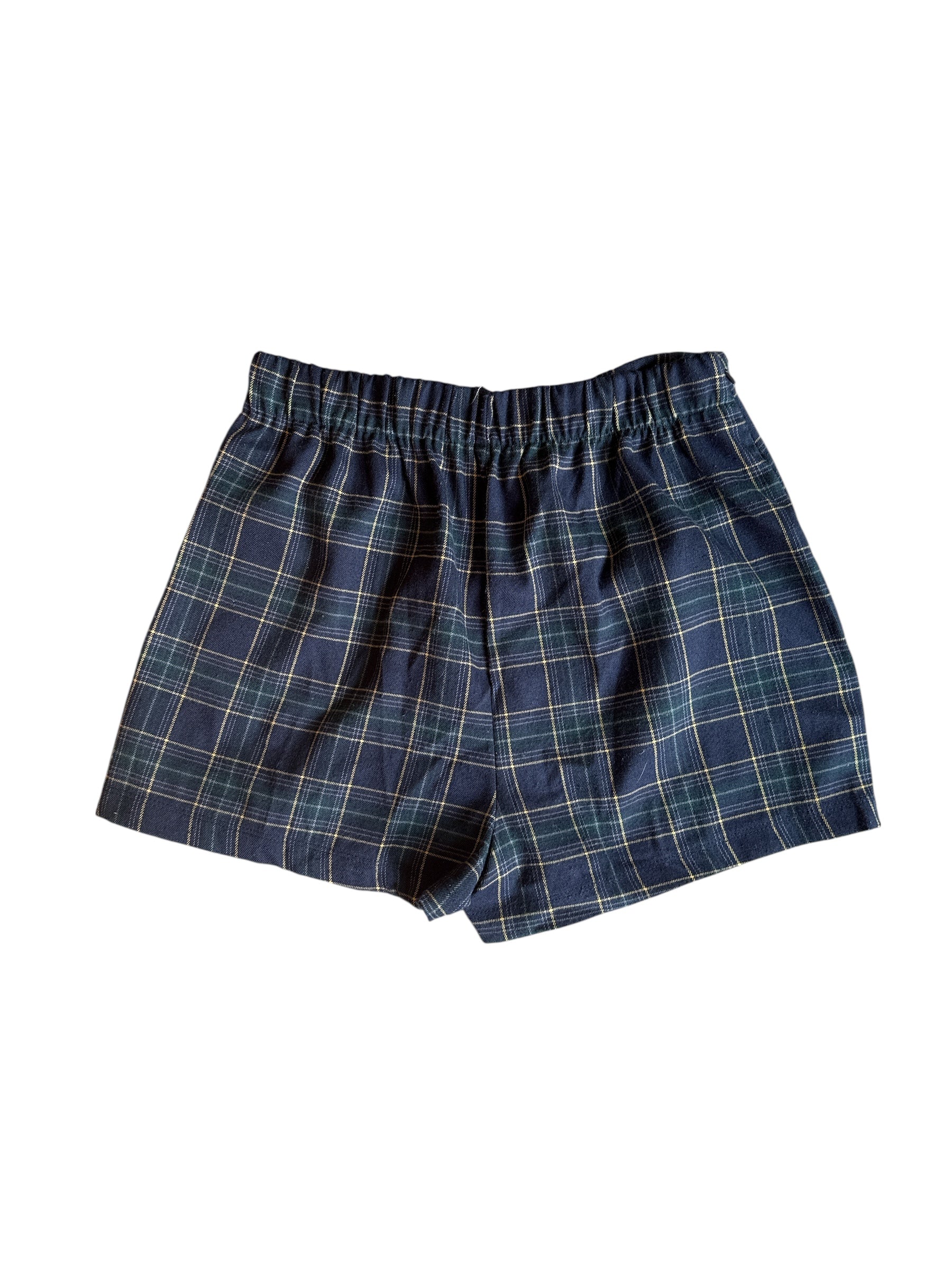 blue yellow green cali 1850 plaid mini skirt, M