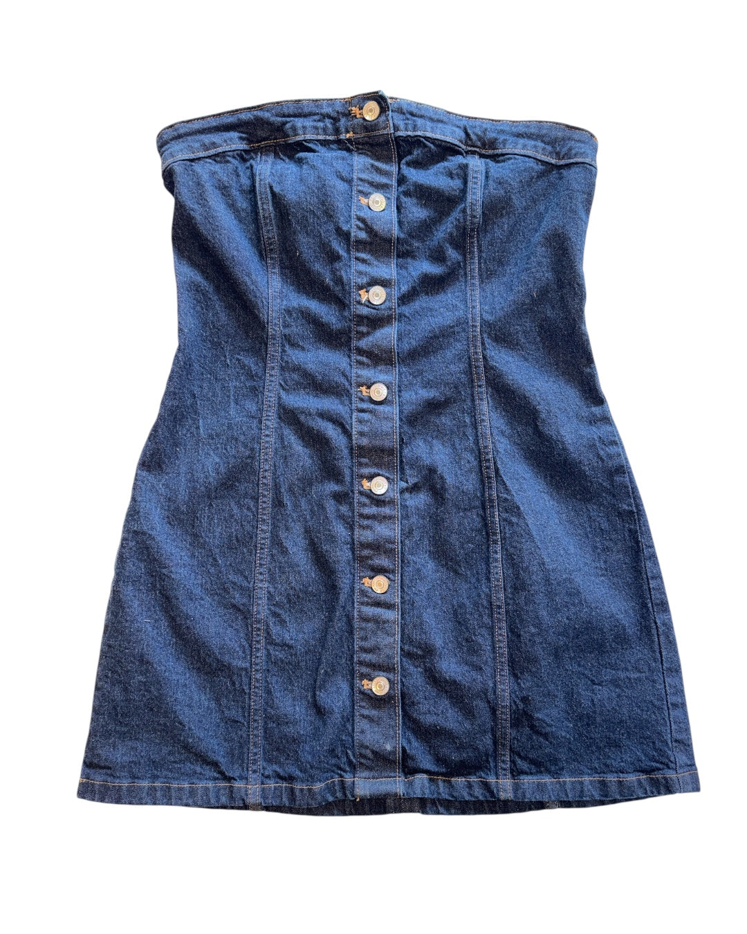 Blue Abercrombie & Fitch Denim strapless dress, M