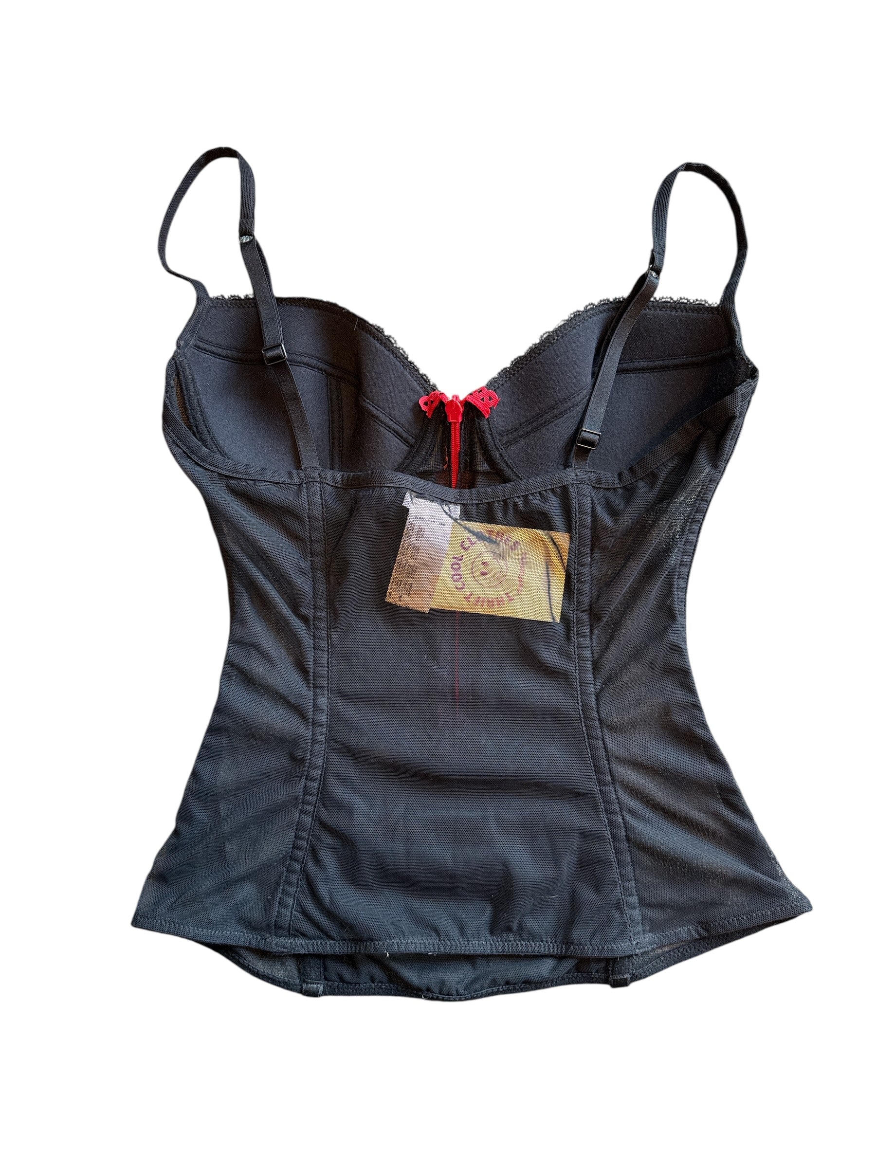 black red intimissimi mesh bustier corset, 34B