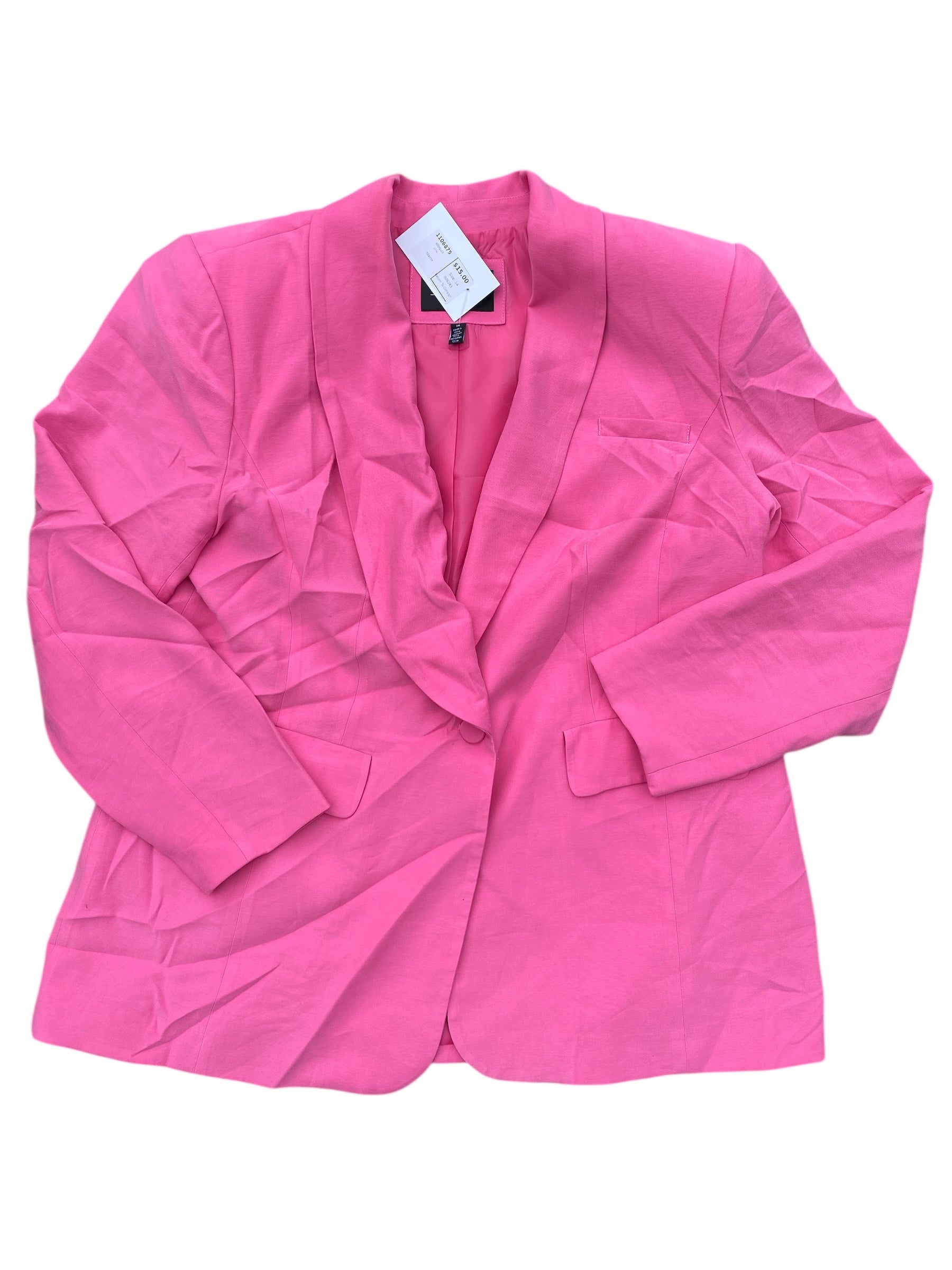 pink eloquii blazer, 14