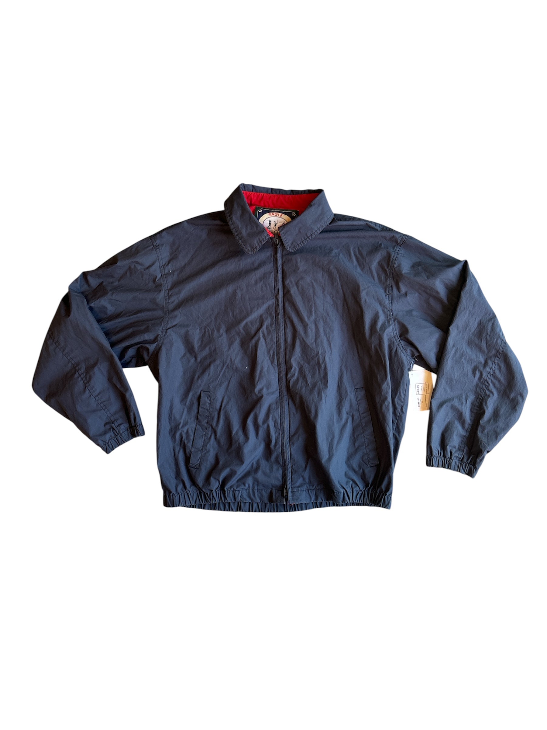 navy haggar zip up windbreaker, m