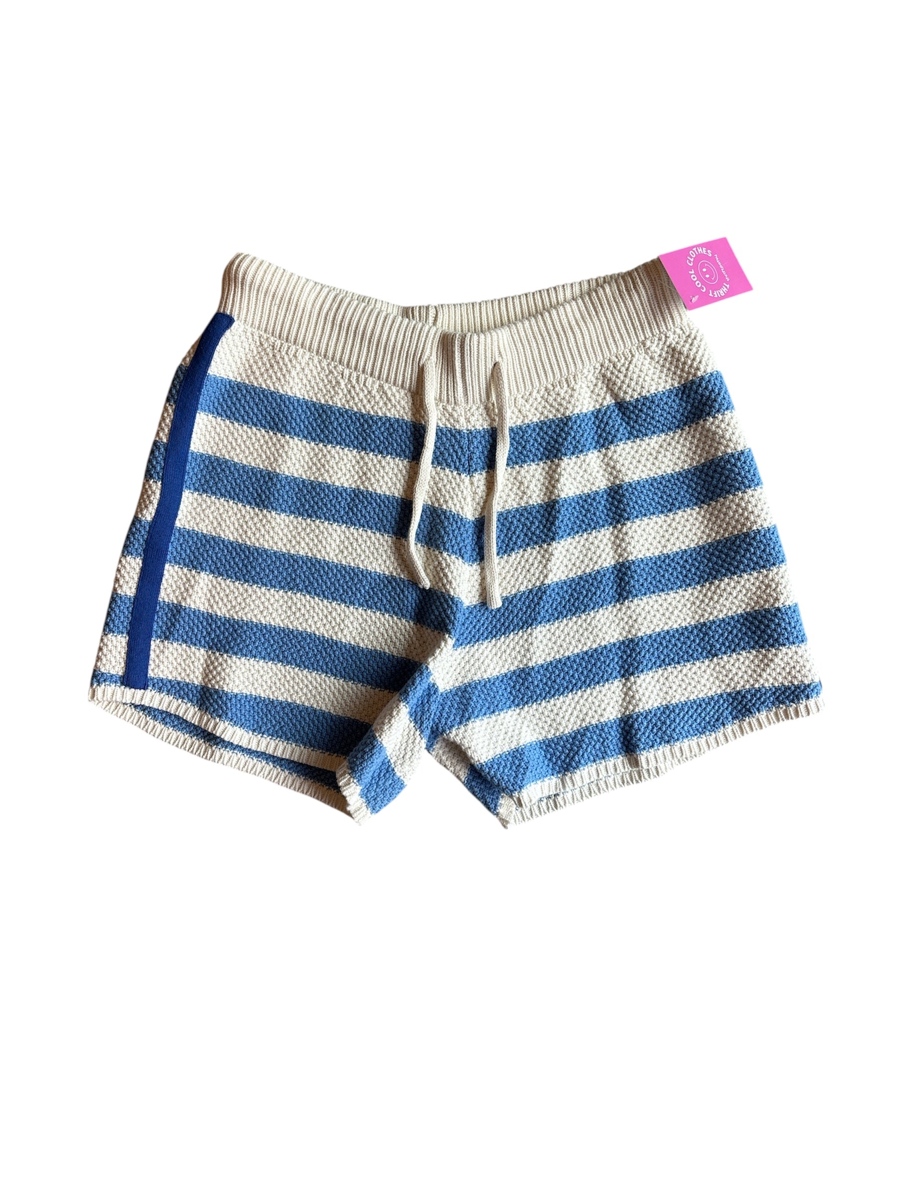 Blue white Esther Striped knit shorts, L