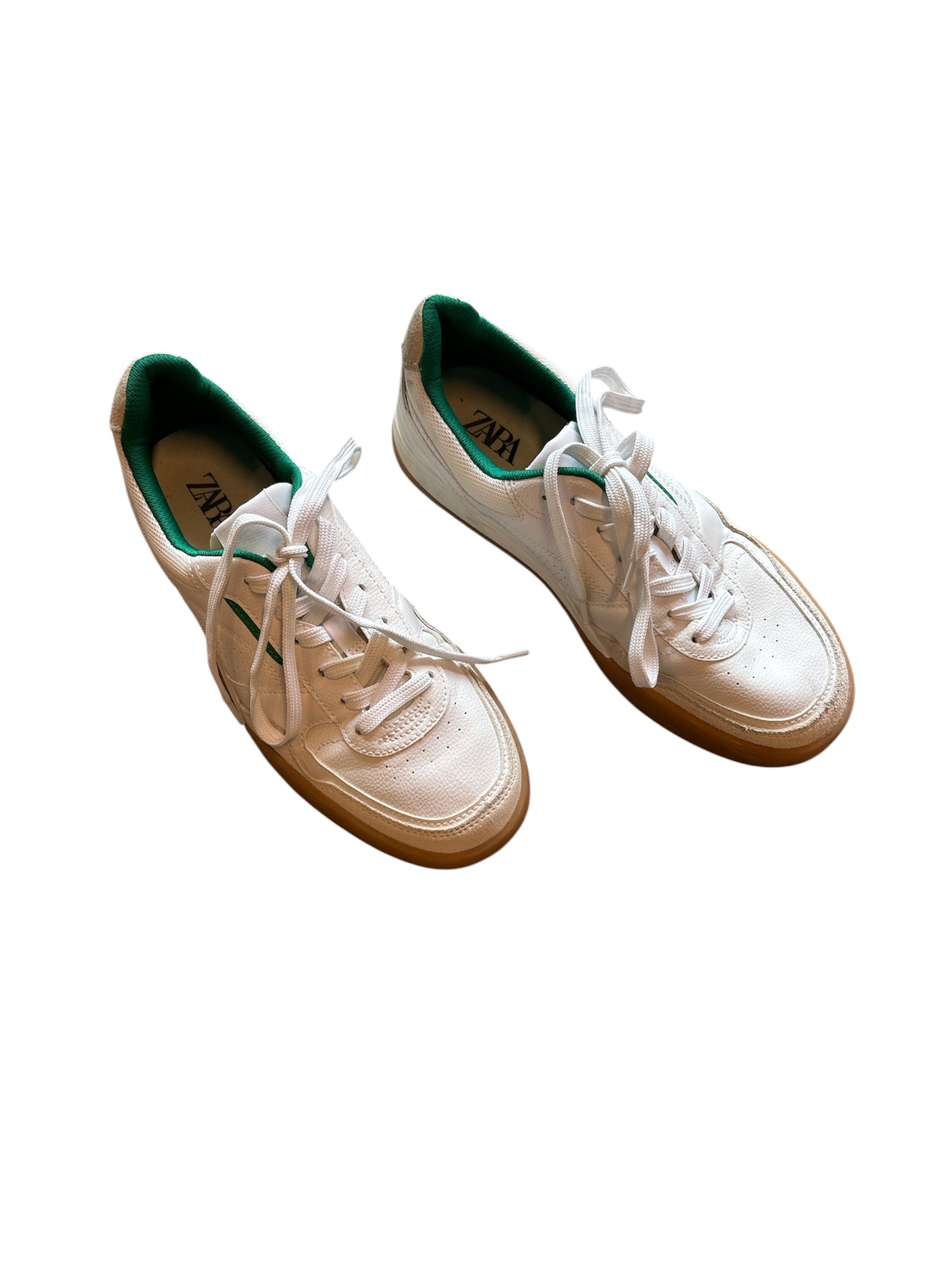 White/green Zara Sneakers, 39