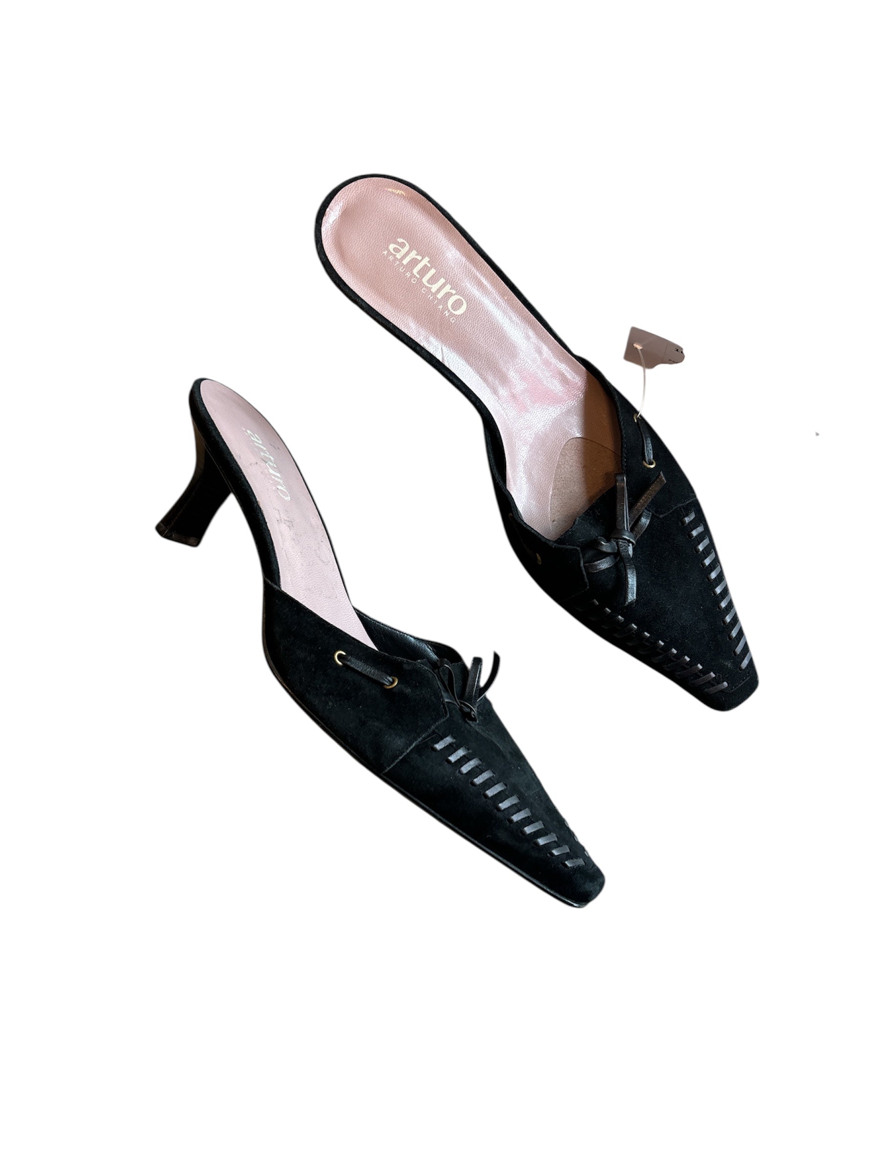 black arturo pointed toe heels, 8