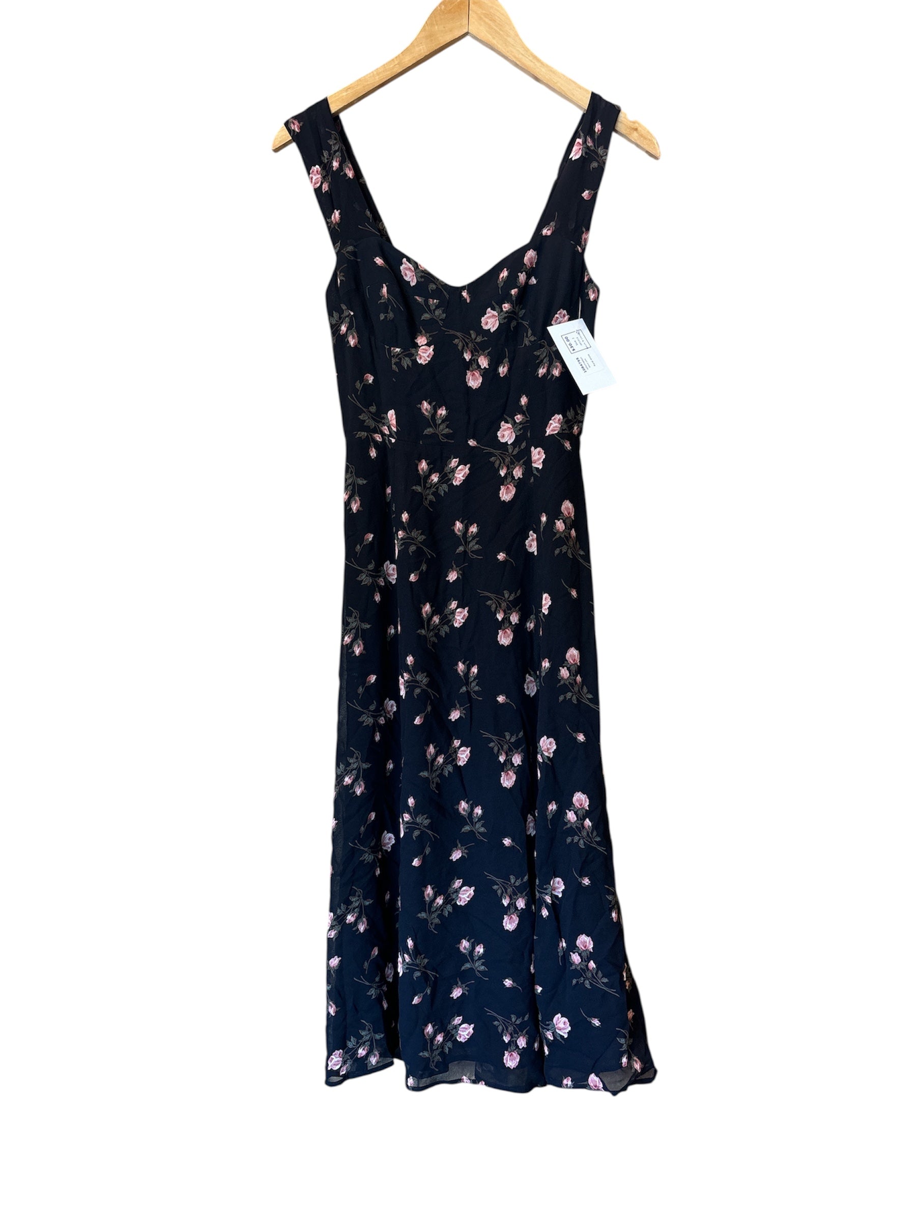 black pink reformation floral dress, 2