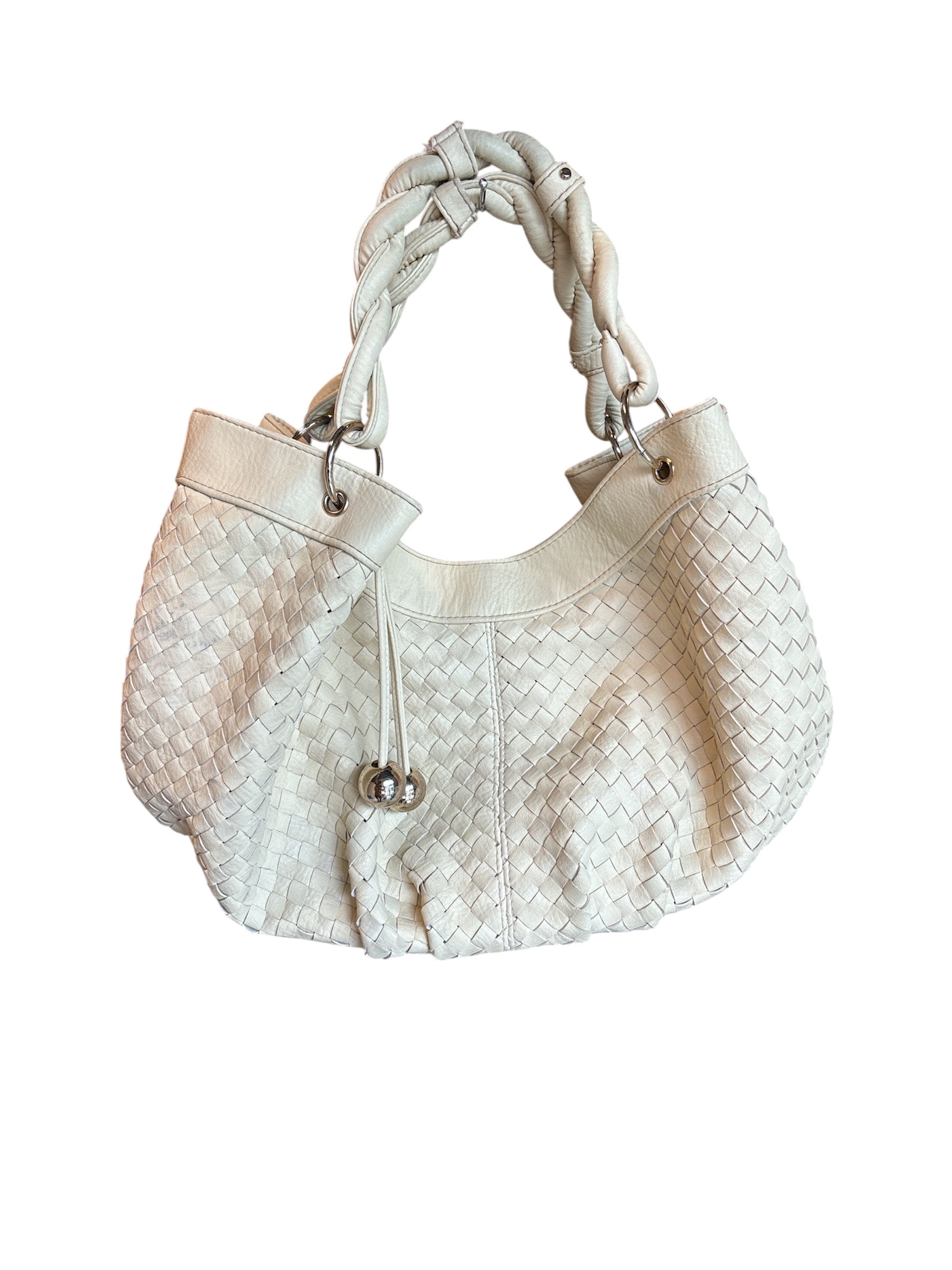 cream Loeffler Randall target woven slouchy bag