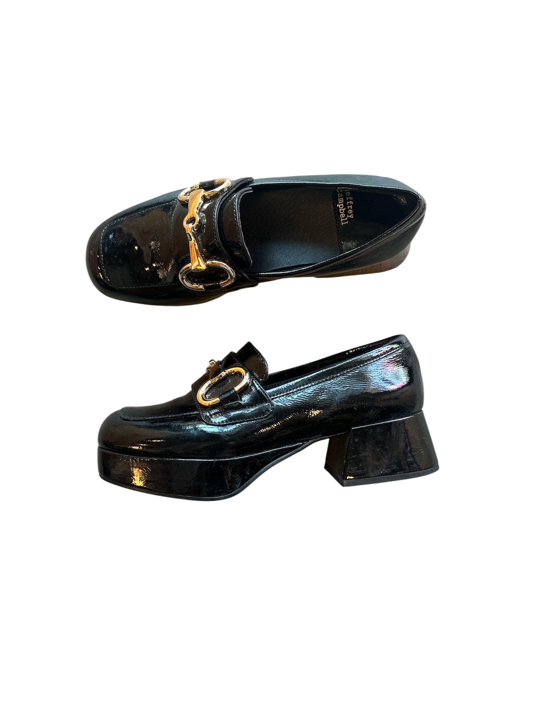 black jeffrey campbell heeled loafers, 6