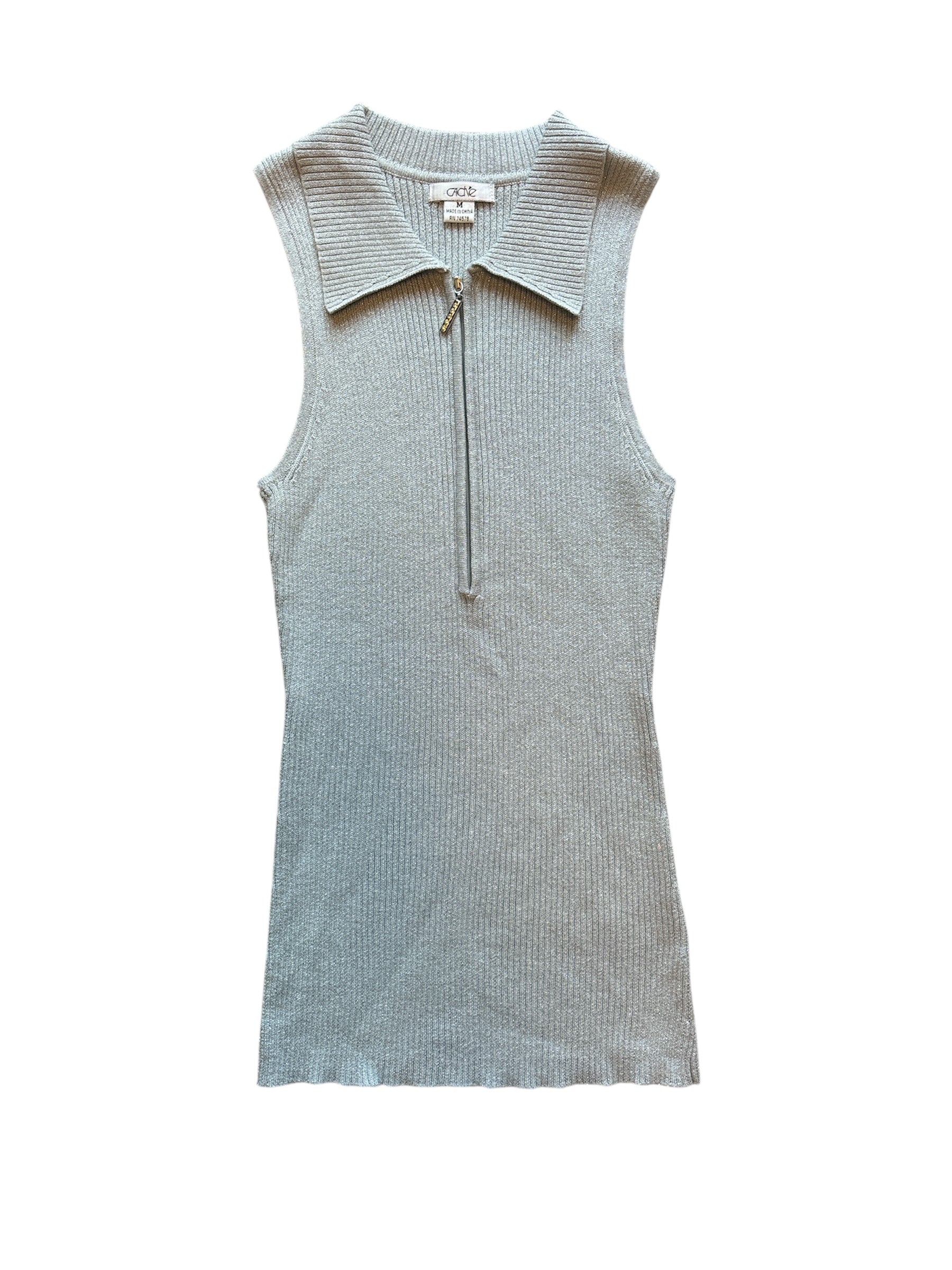 silver cache sparkle sleeveless top, m