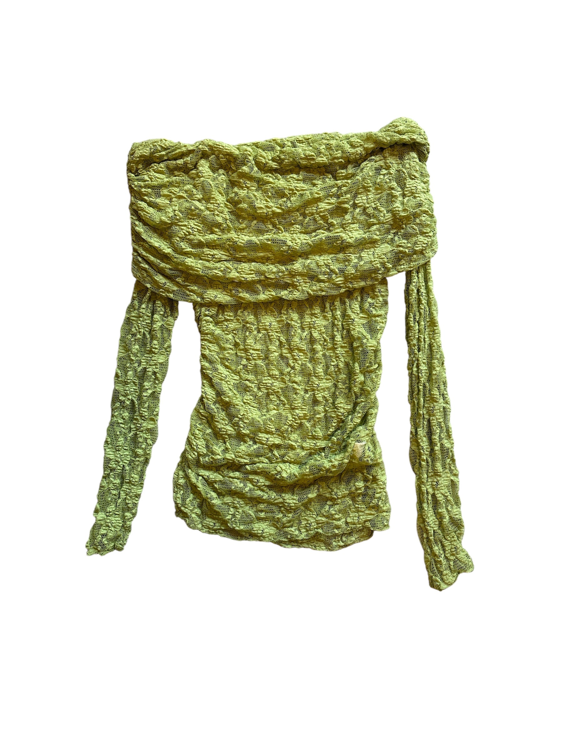 Green Zara Lace off the shoulder top, M
