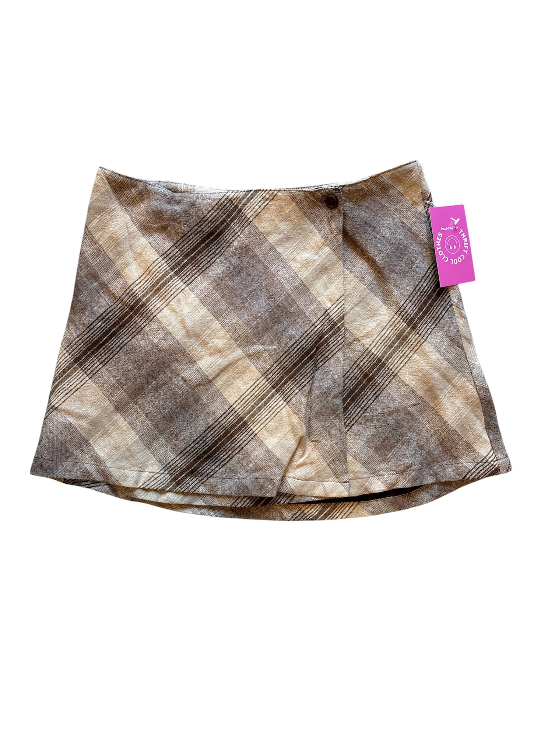brown plaid Unif Mini skirt, M