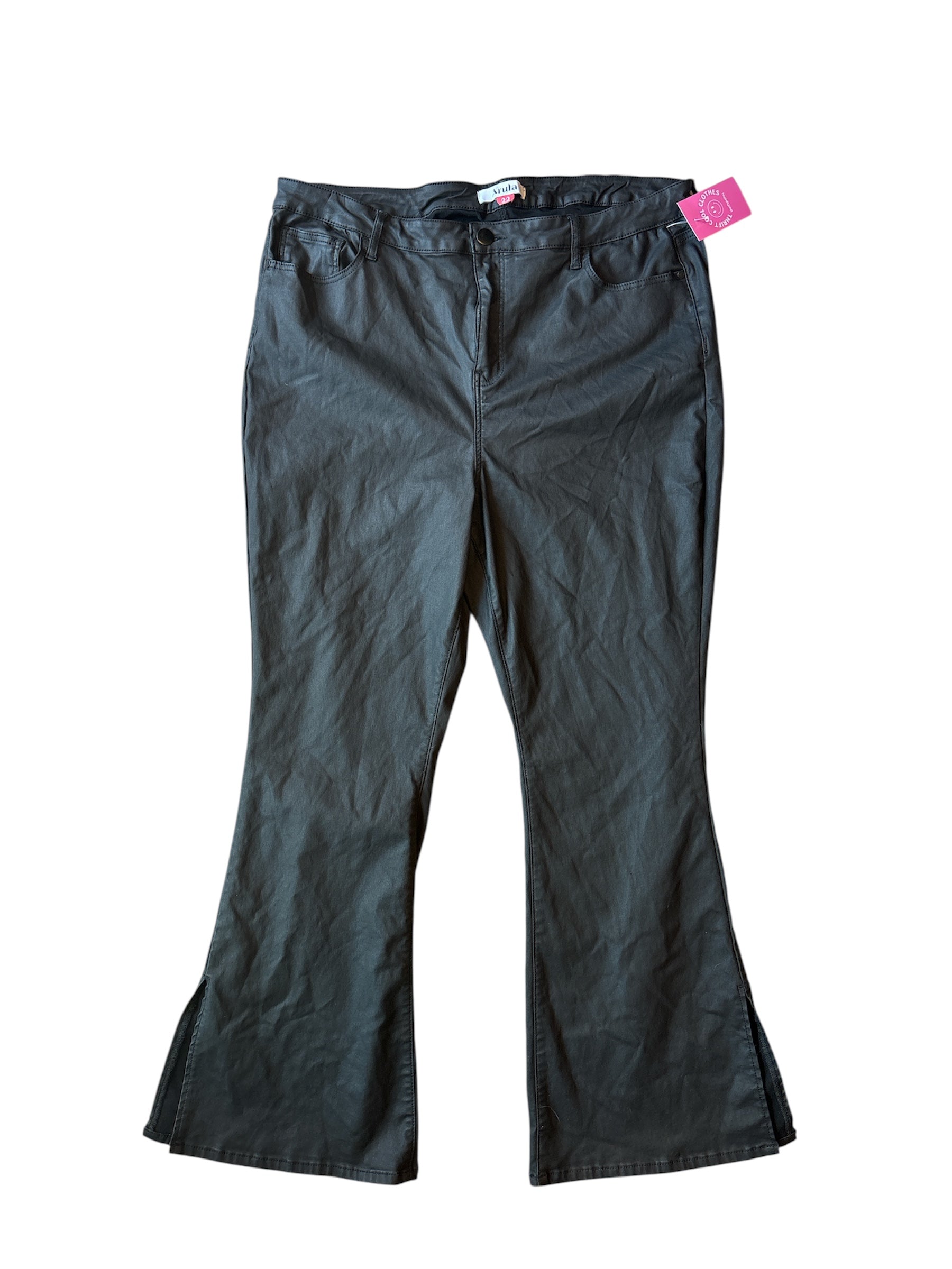 black arula coated pants, 22 (fits like 3XL)