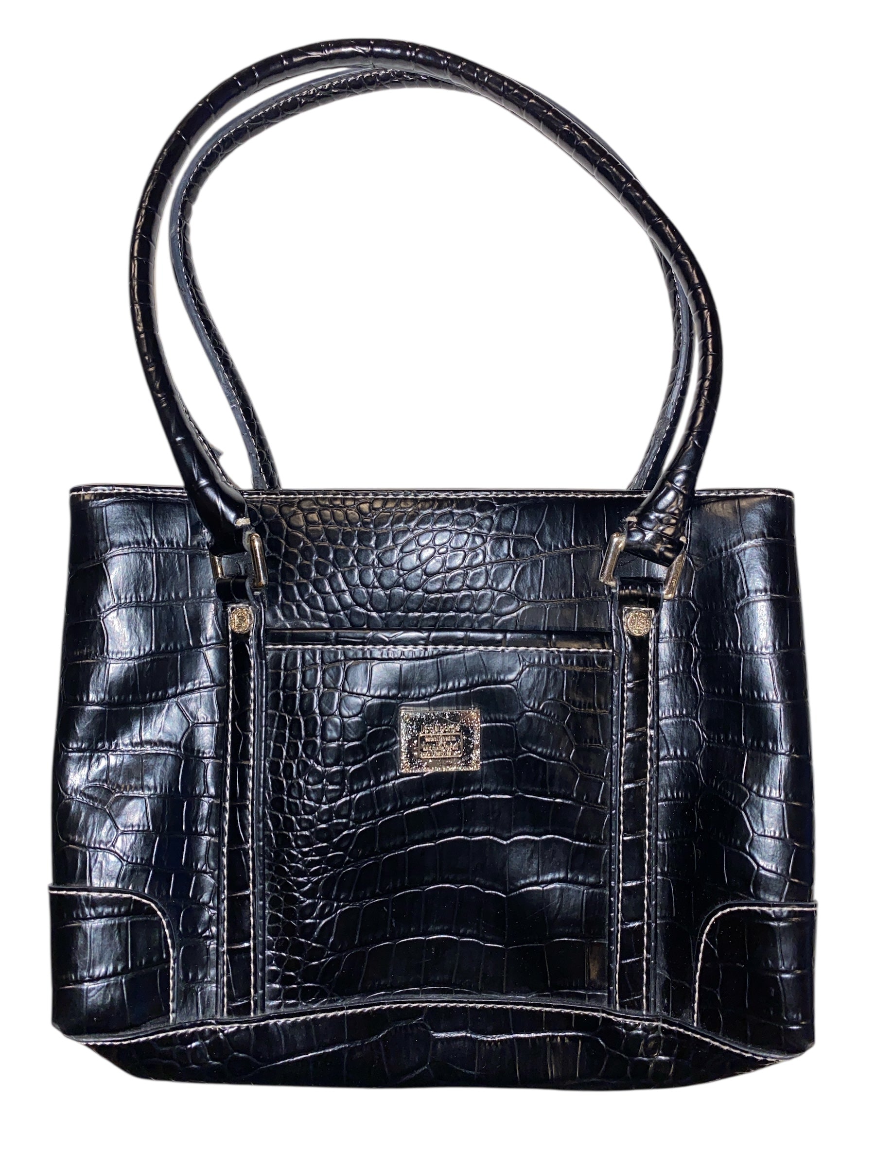 Black Liz claiborne Croc square bag