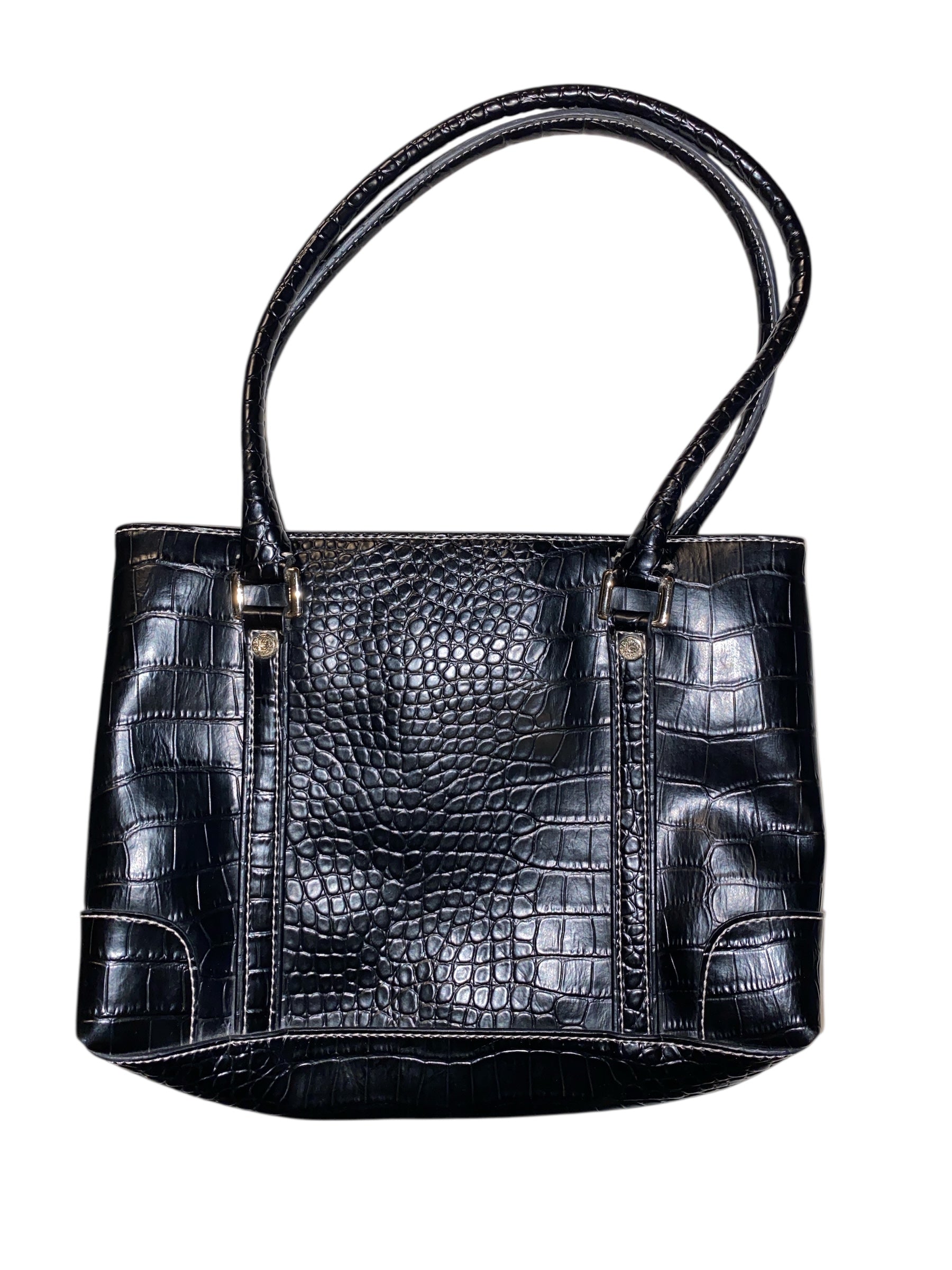Black Liz claiborne Croc square bag