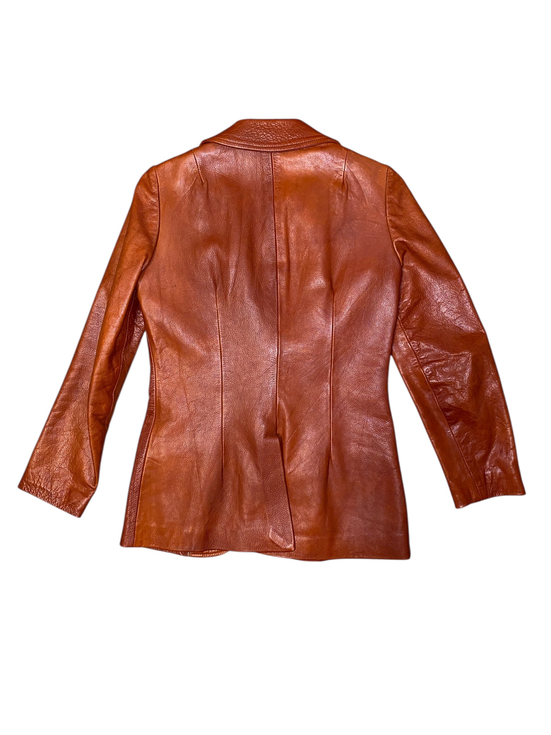 rust georgetown leather blazer