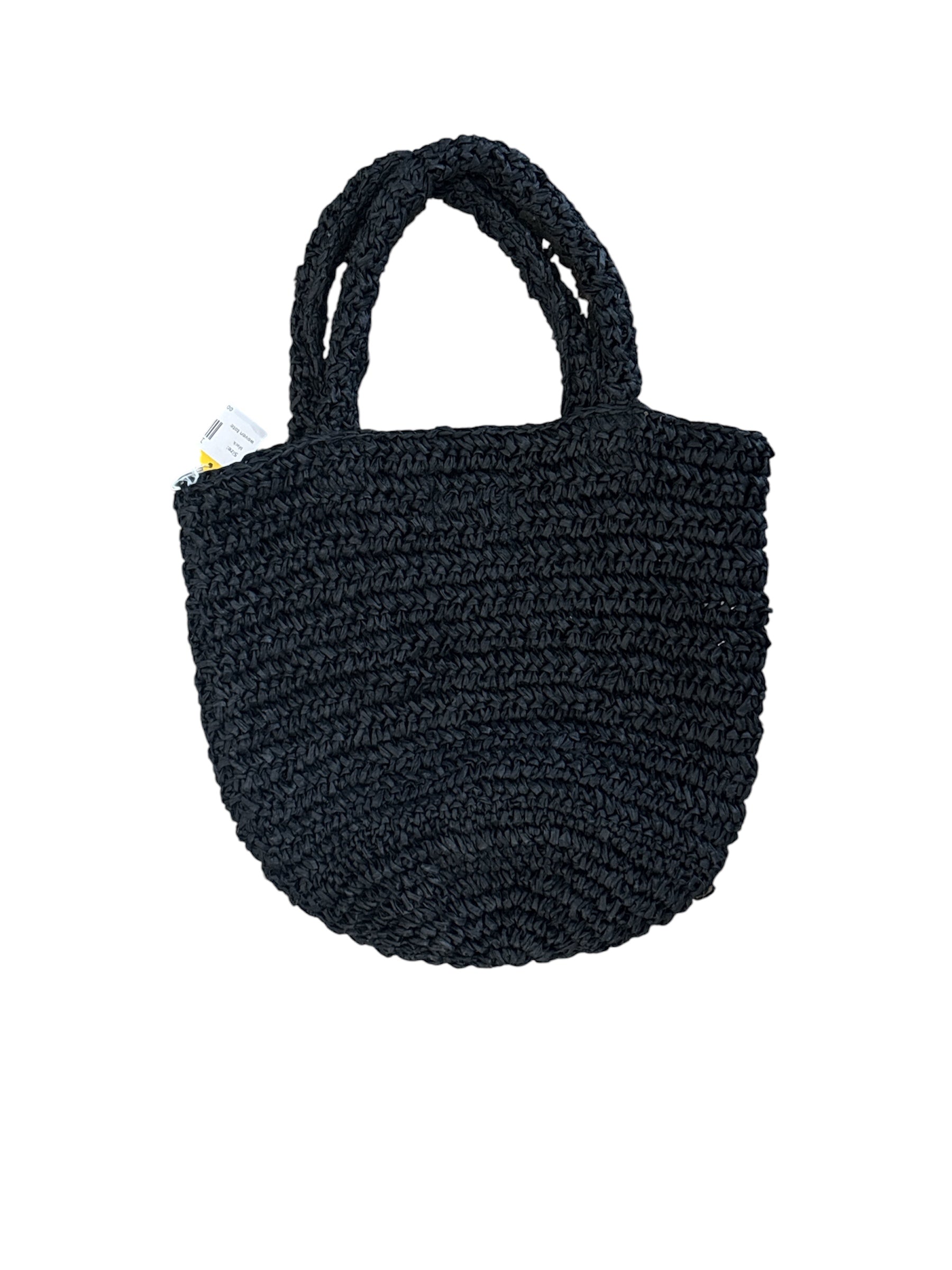 black  woven tote