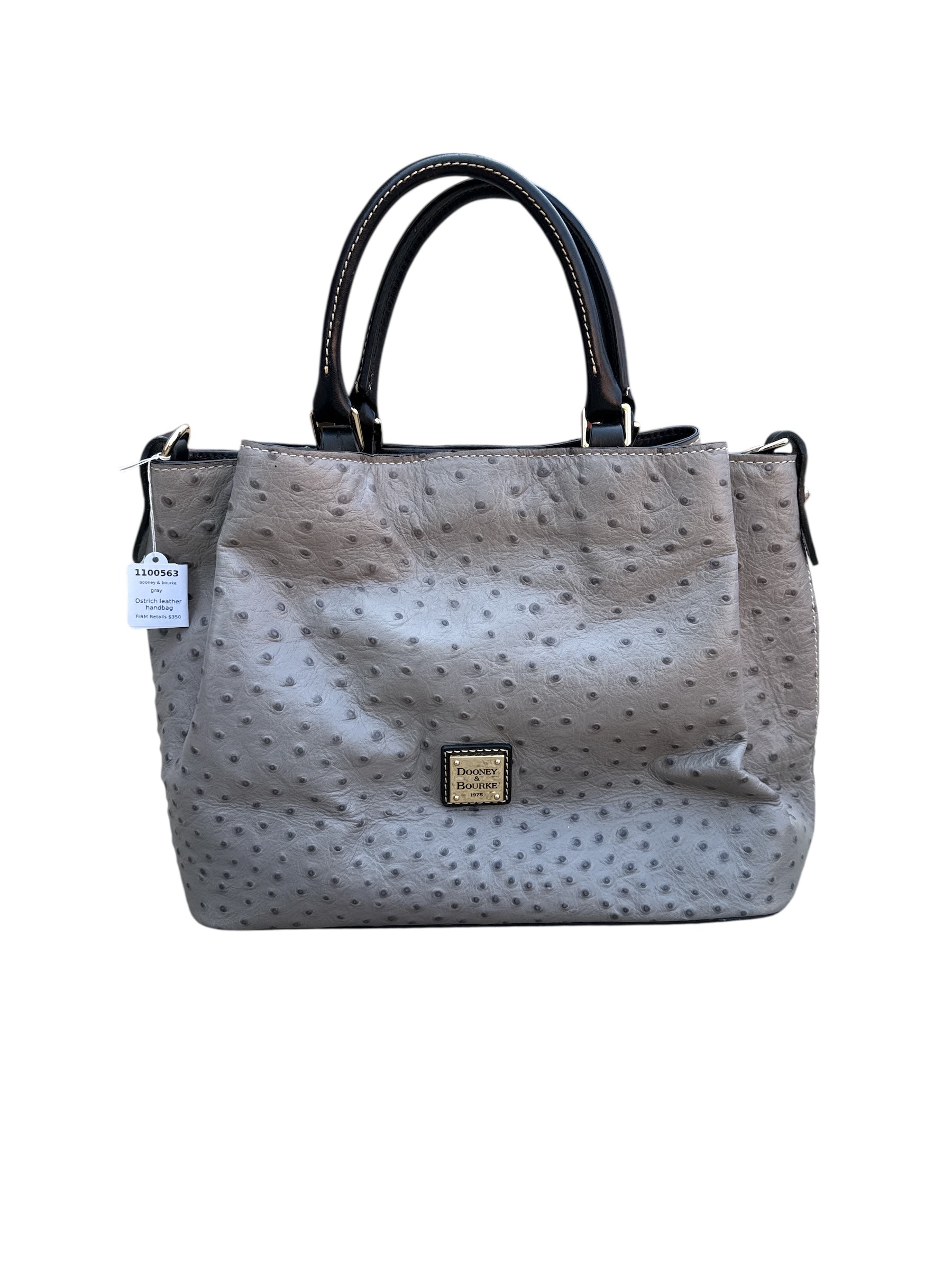 gray dooney & bourke Ostrich leather handbag