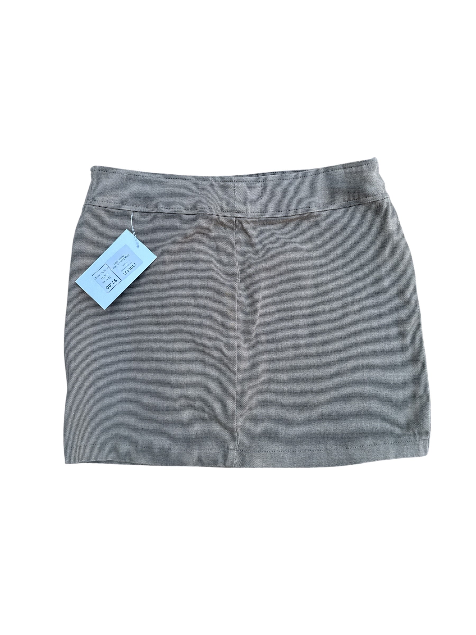 brown the impeccable pig large lace up mini denim skirt, xs