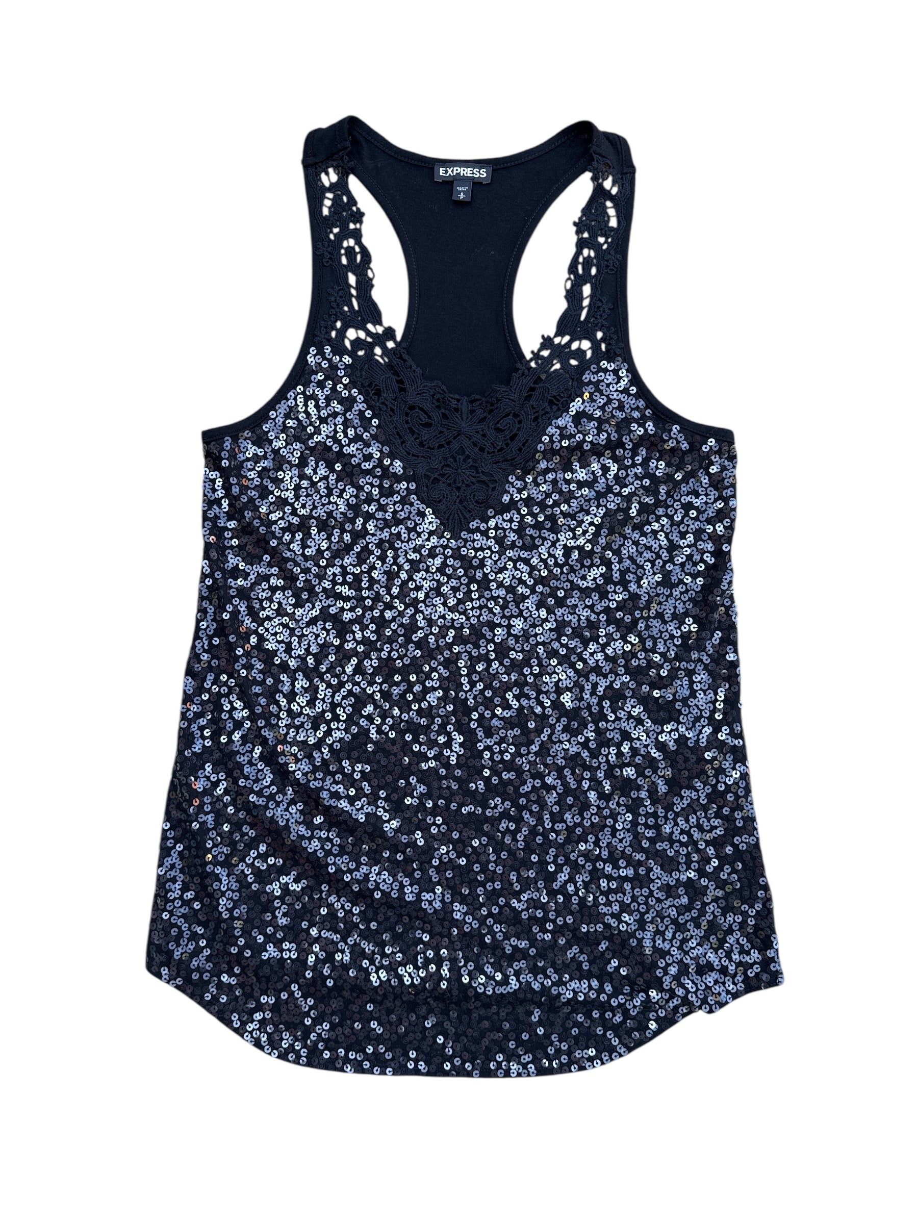 Black Express Sequin tank, S