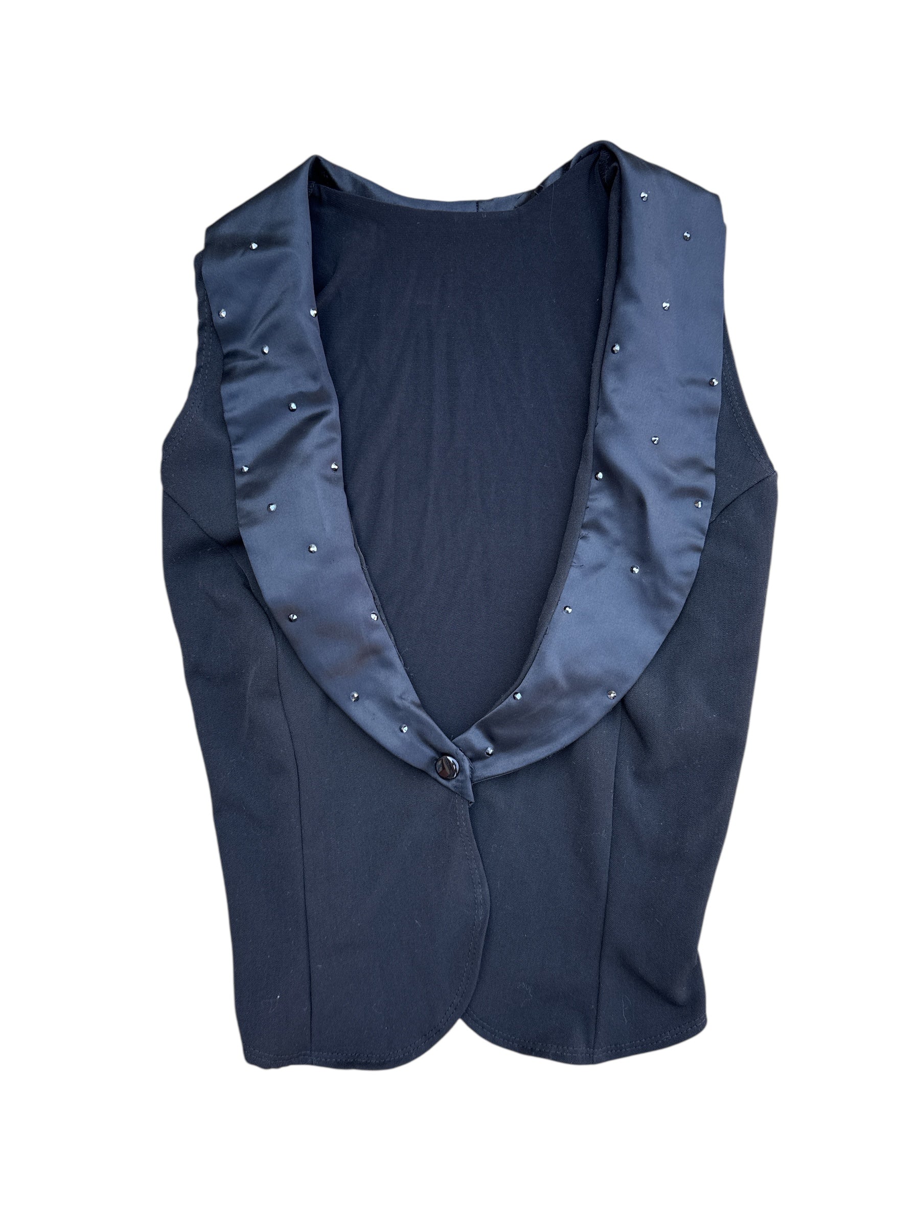 black  studded collar vest, L