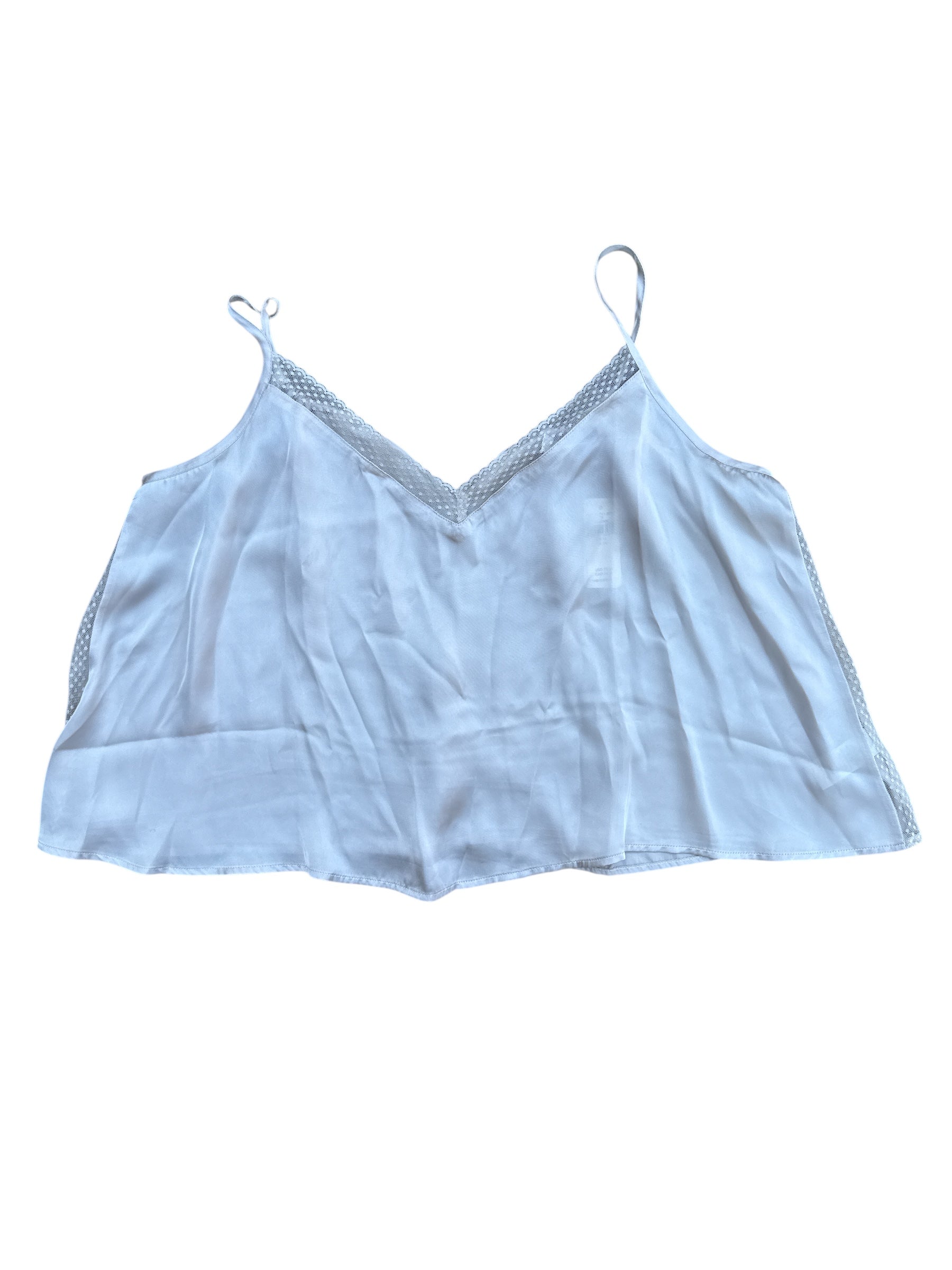 beige Aerie tank with lace trim, XL